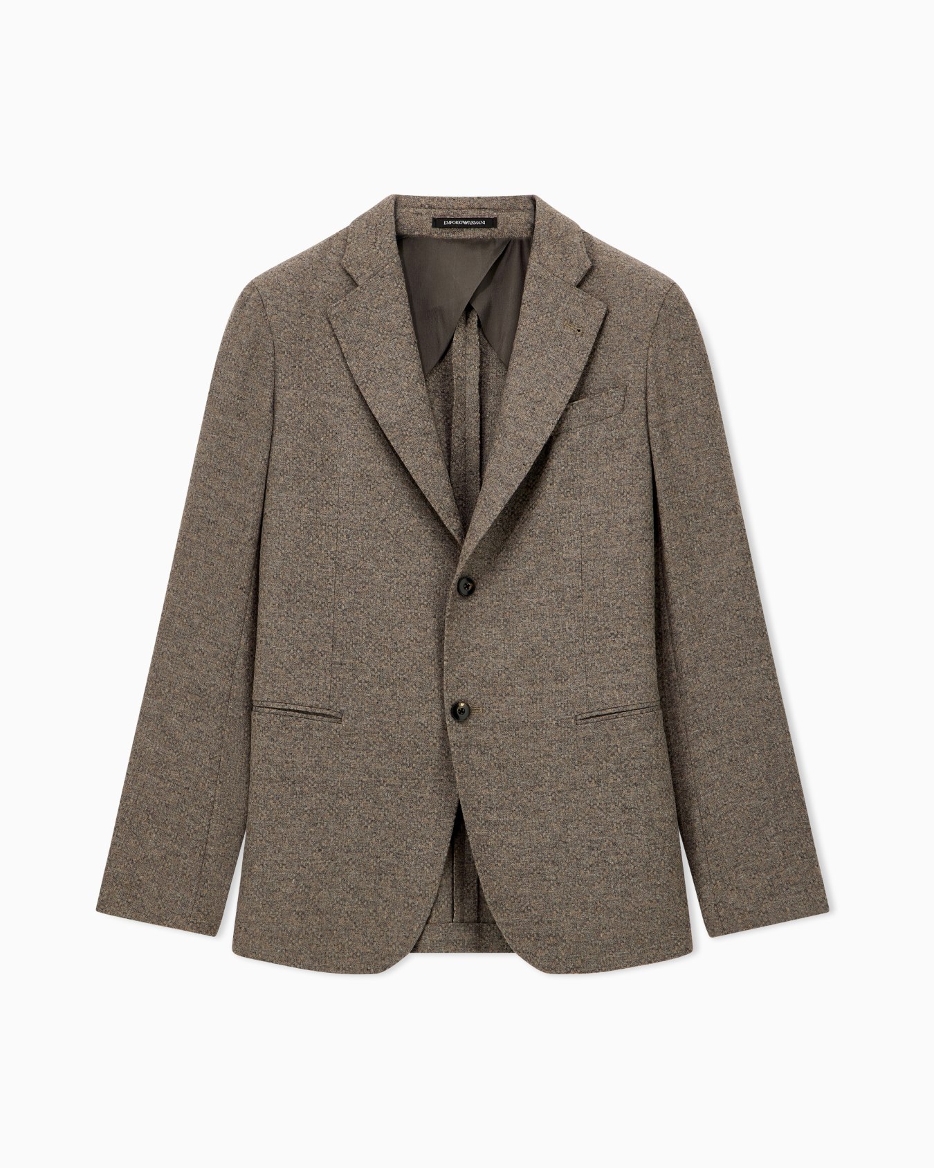 Blazer droit natté en laine vierge et cachemire Diapositive 0