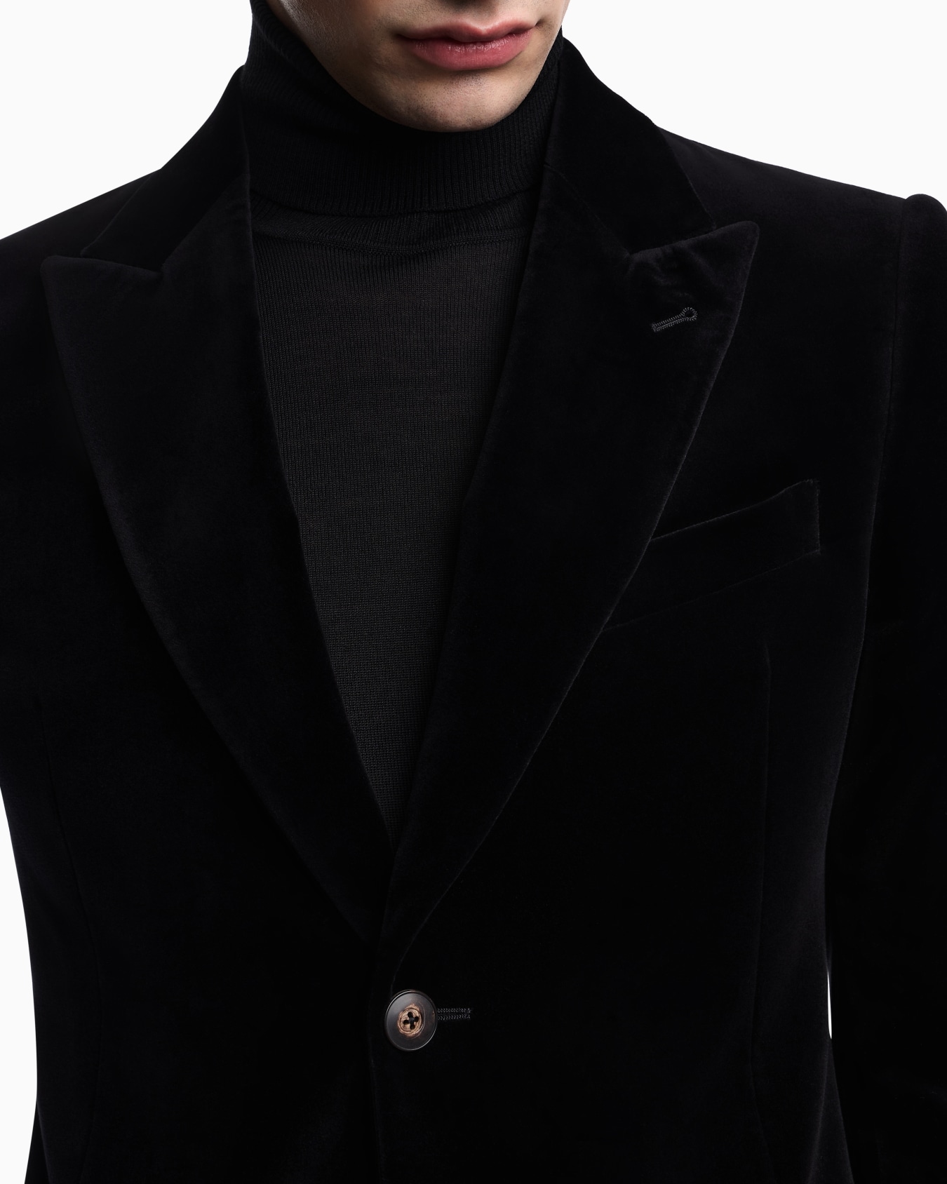 Single-breasted jacket in smooth velvet Slide 4