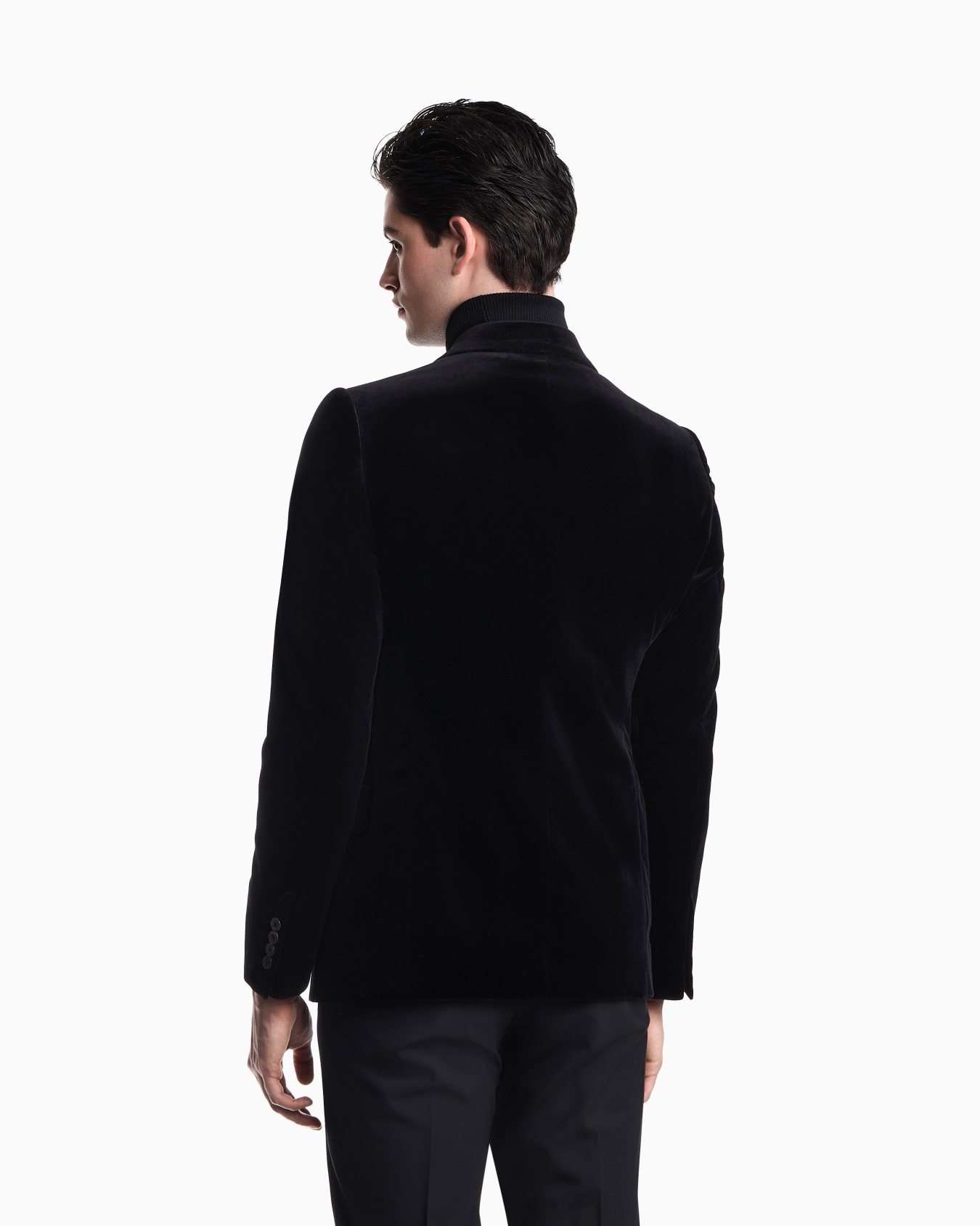 Single-breasted jacket in smooth velvet Slide 2