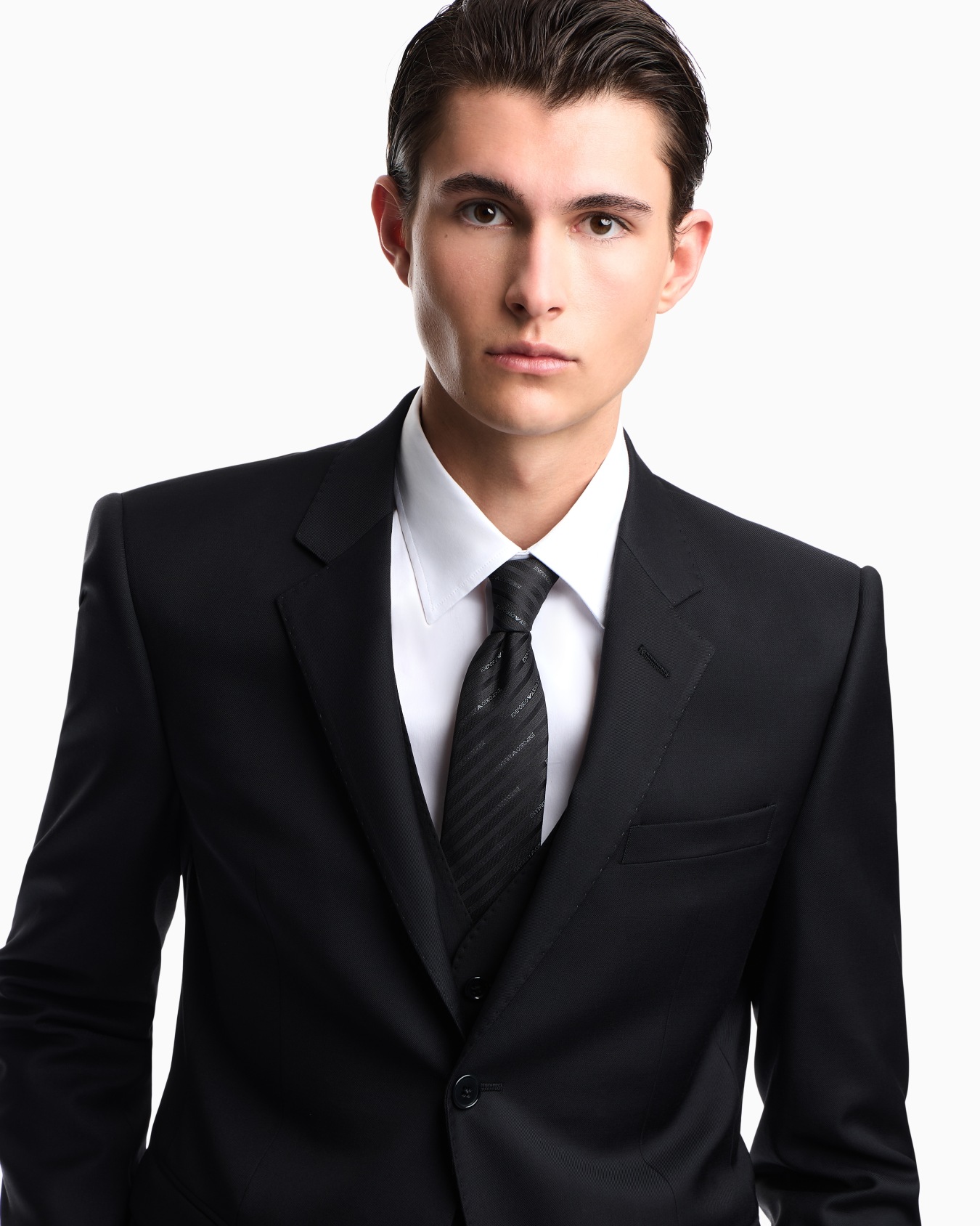 Plain worsted wool single-breasted jacket Slide 4