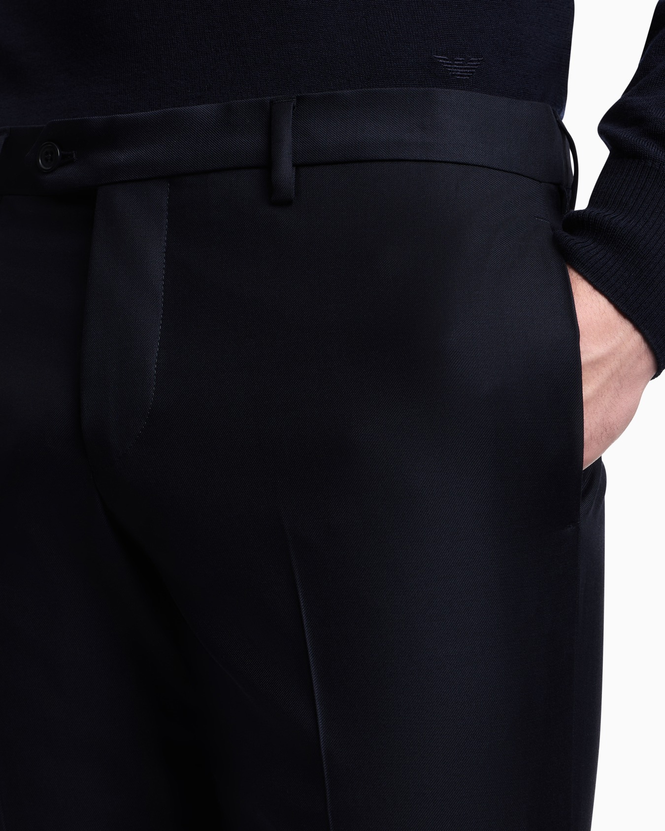 Plain worsted wool trousers Slide 4