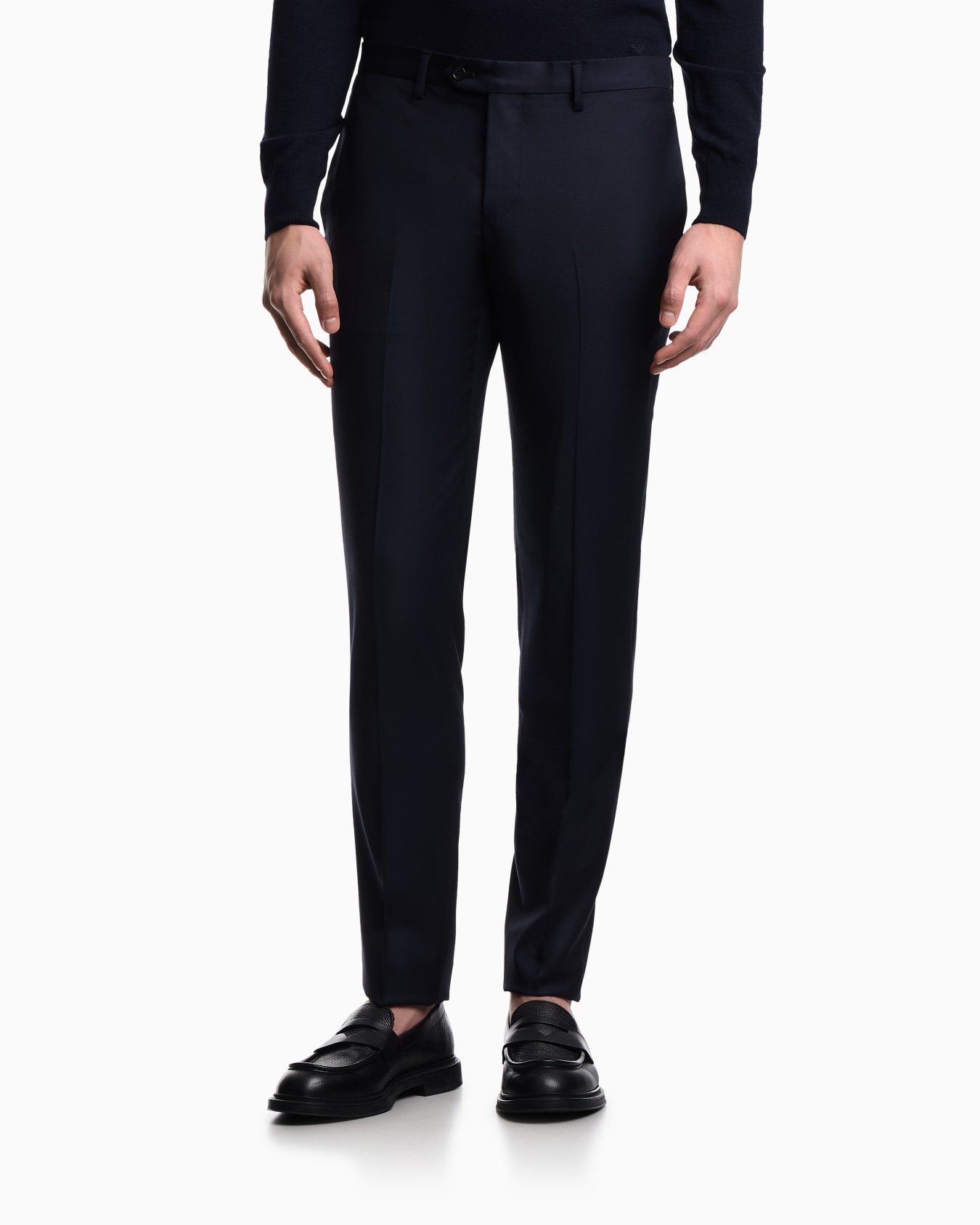 Plain worsted wool trousers Slide 3