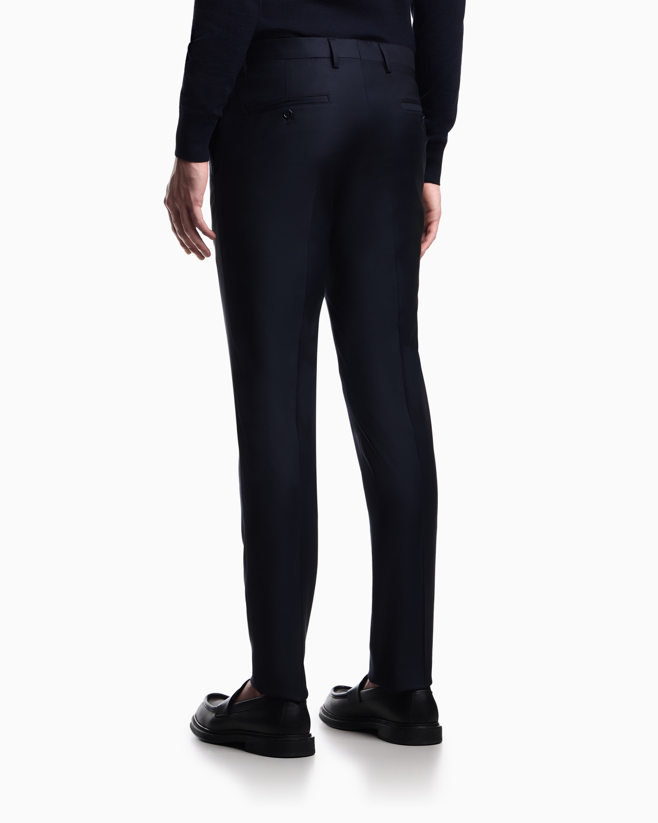 Plain worsted wool trousers Slide 2