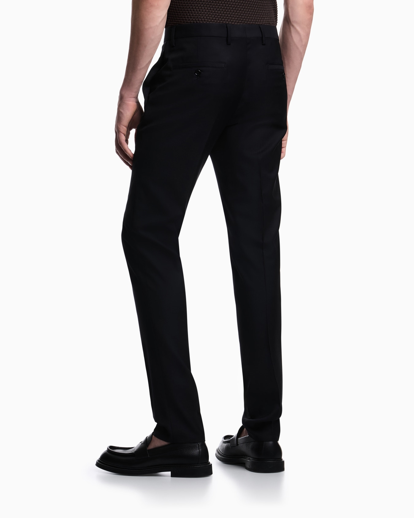 Plain worsted wool trousers Slide 3