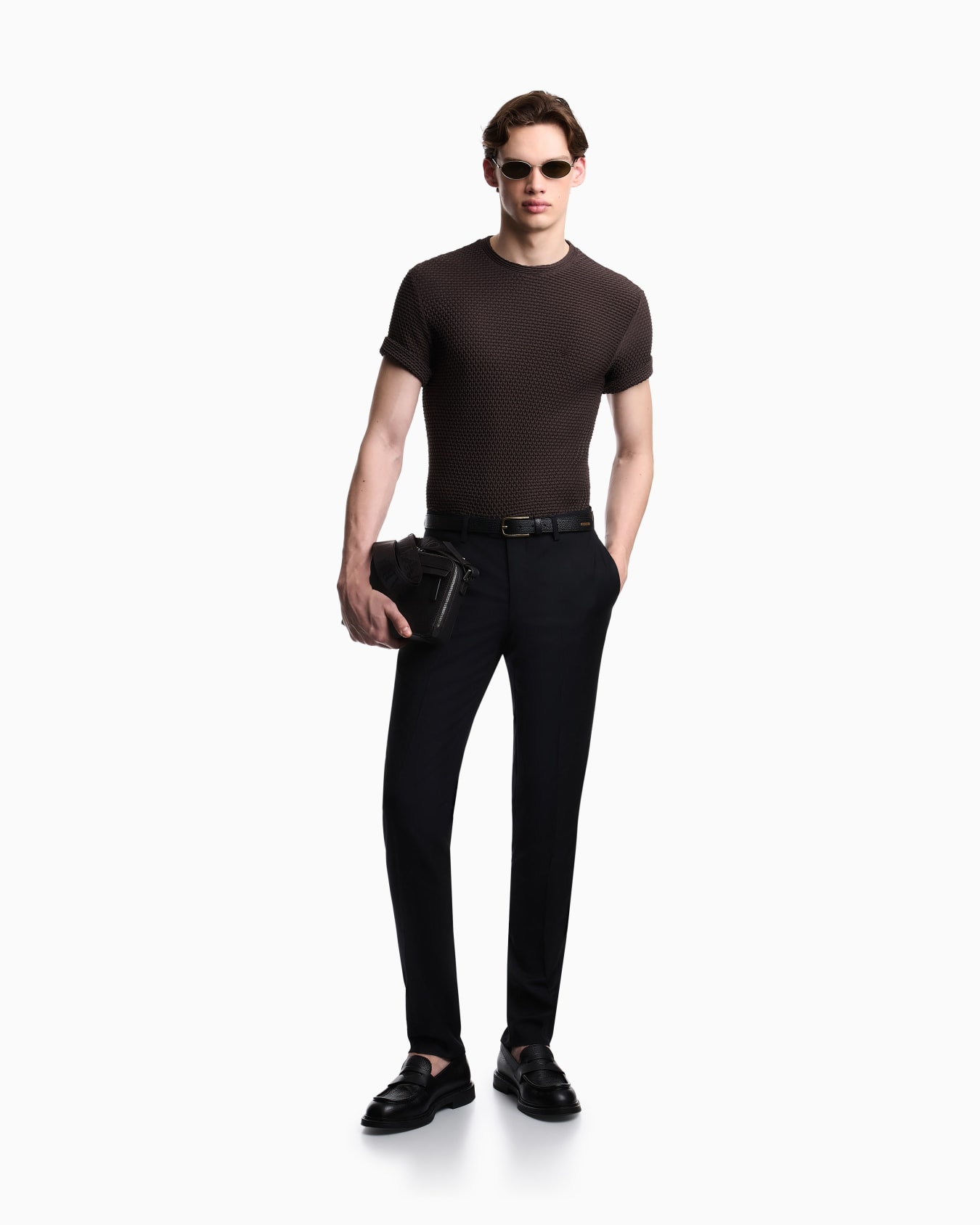 Plain worsted wool trousers Slide 1