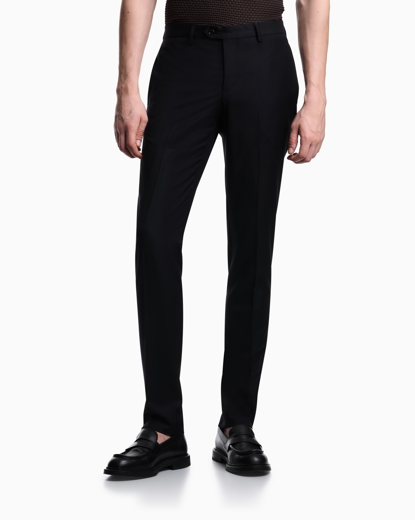 Plain worsted wool trousers Slide 2