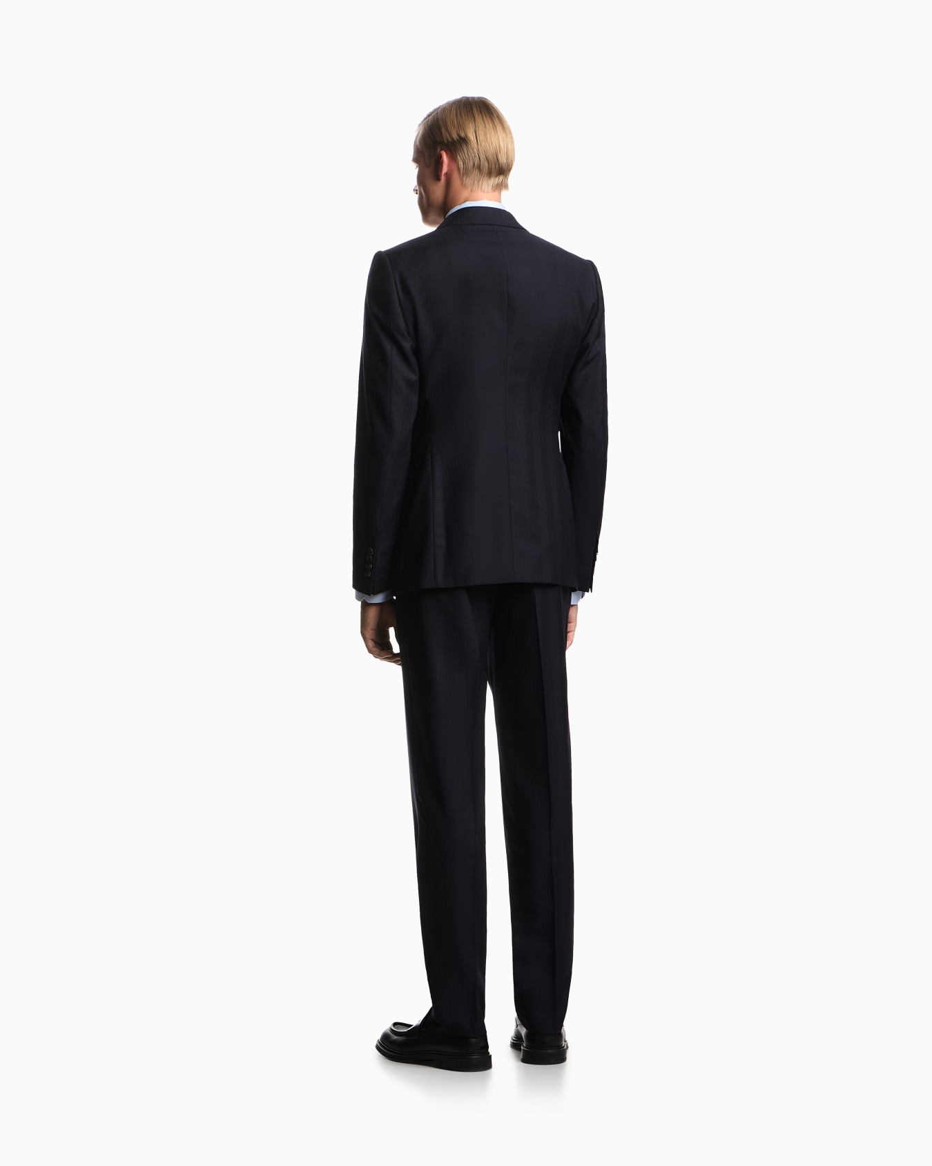 Single-breasted suit in a striped chevron virgin-wool blend Slide 2