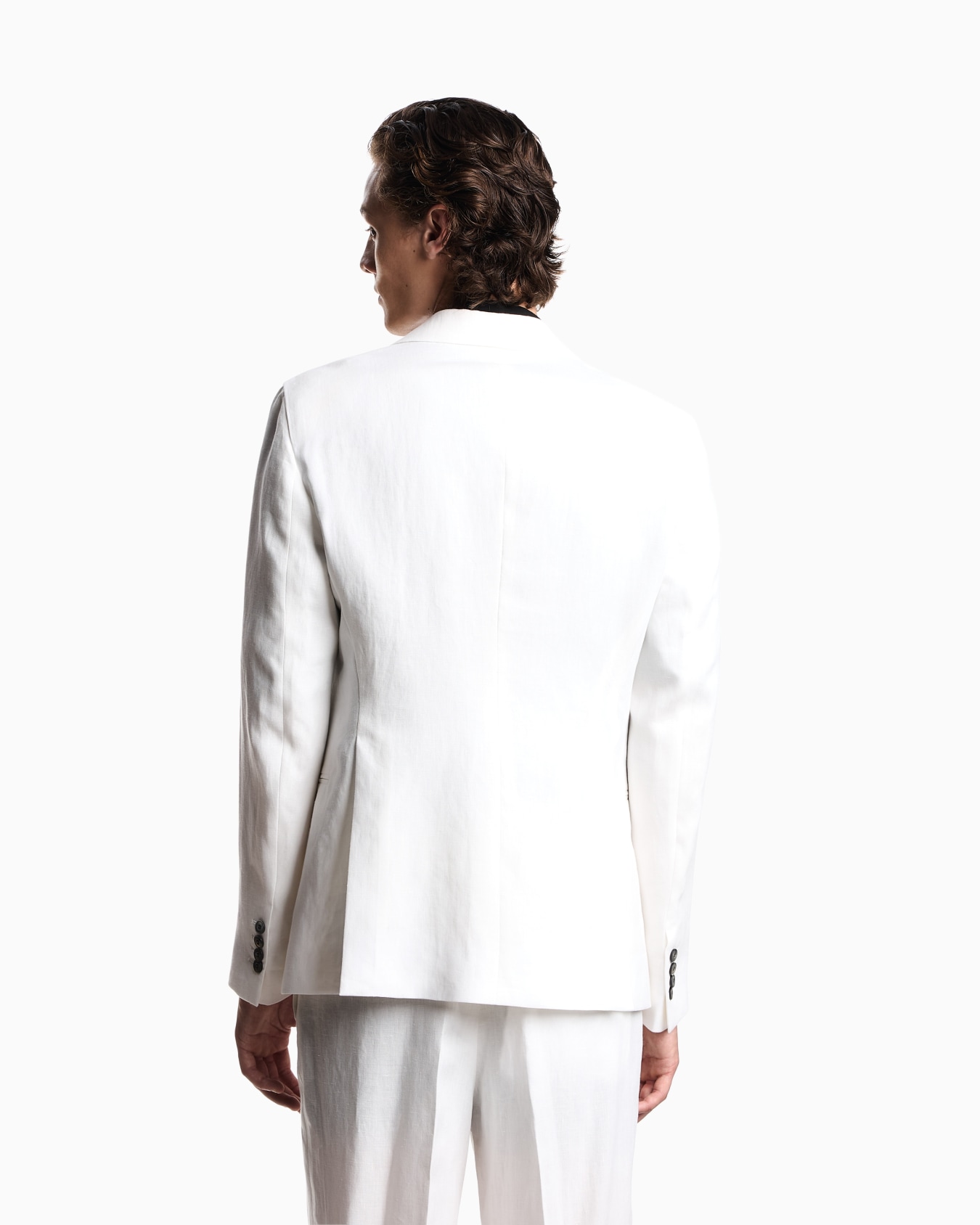 Pure linen single-breasted blazer Slide 2