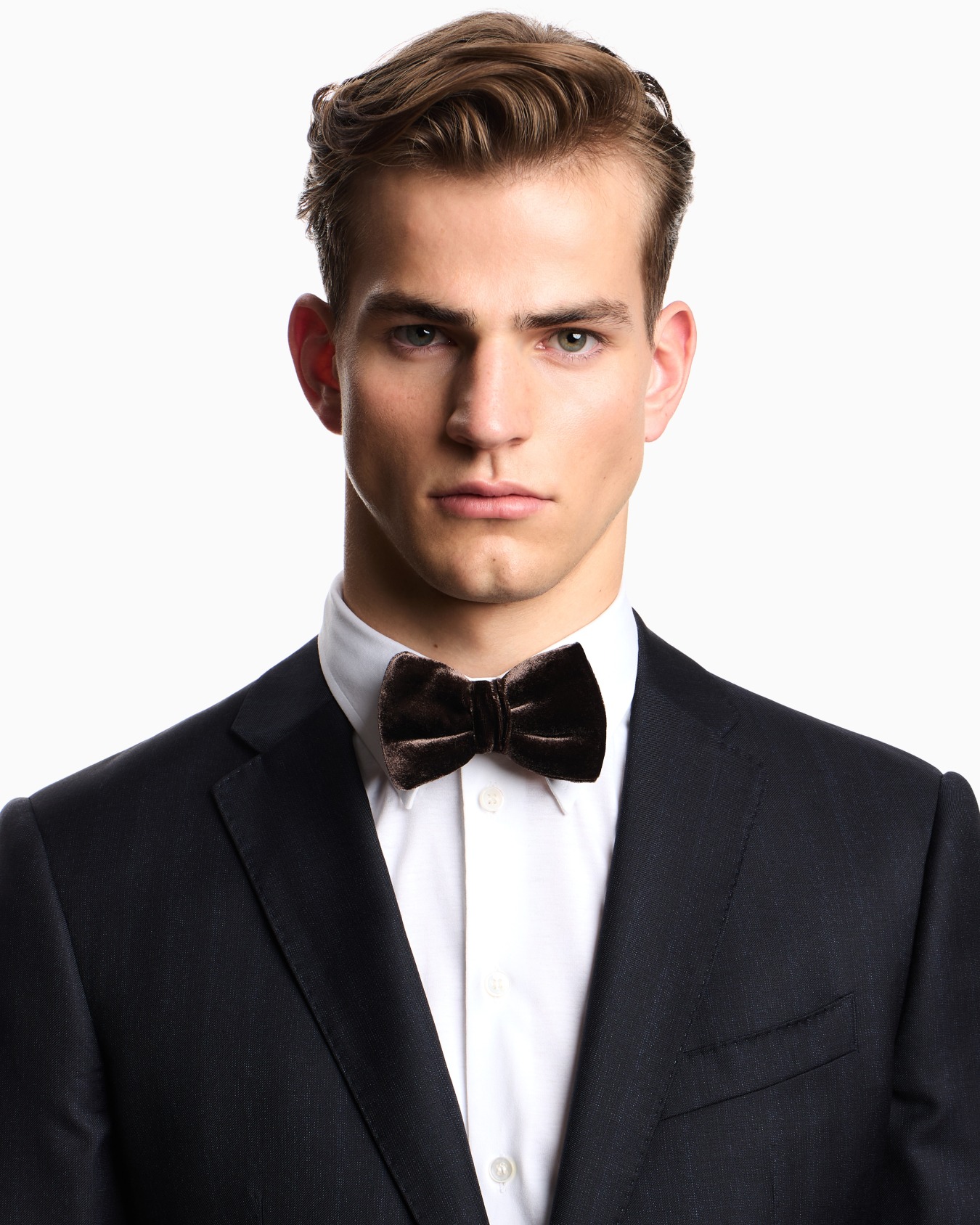 Regular-fit, single-breasted suit in a mouliné striped virgin wool Slide 3