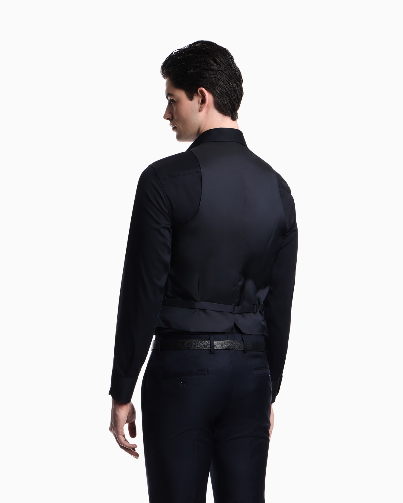 Single-breasted waistcoat in stretch, tropical light wool canvas Slide 2