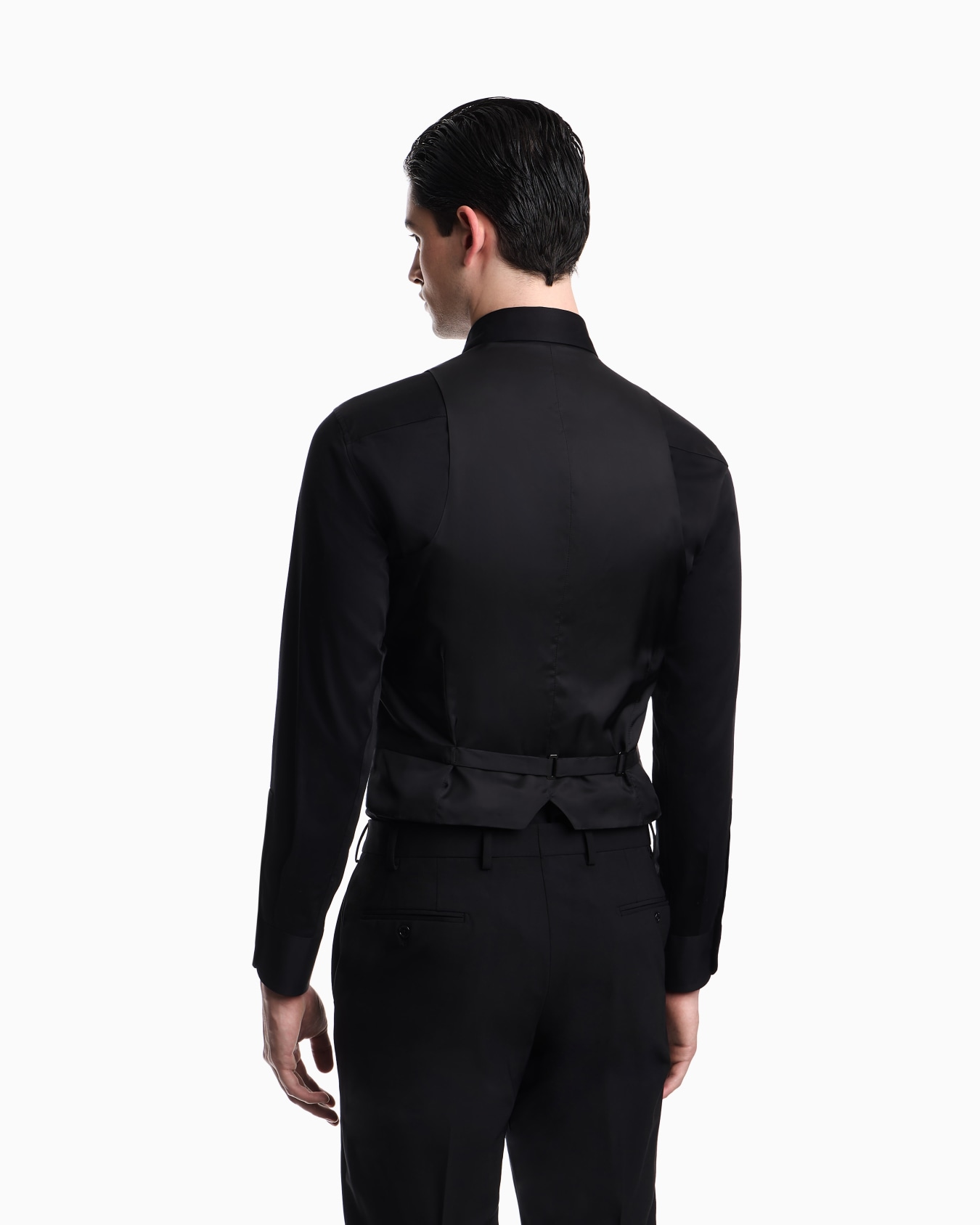 Single-breasted waistcoat in stretch, tropical light wool canvas Slide 2