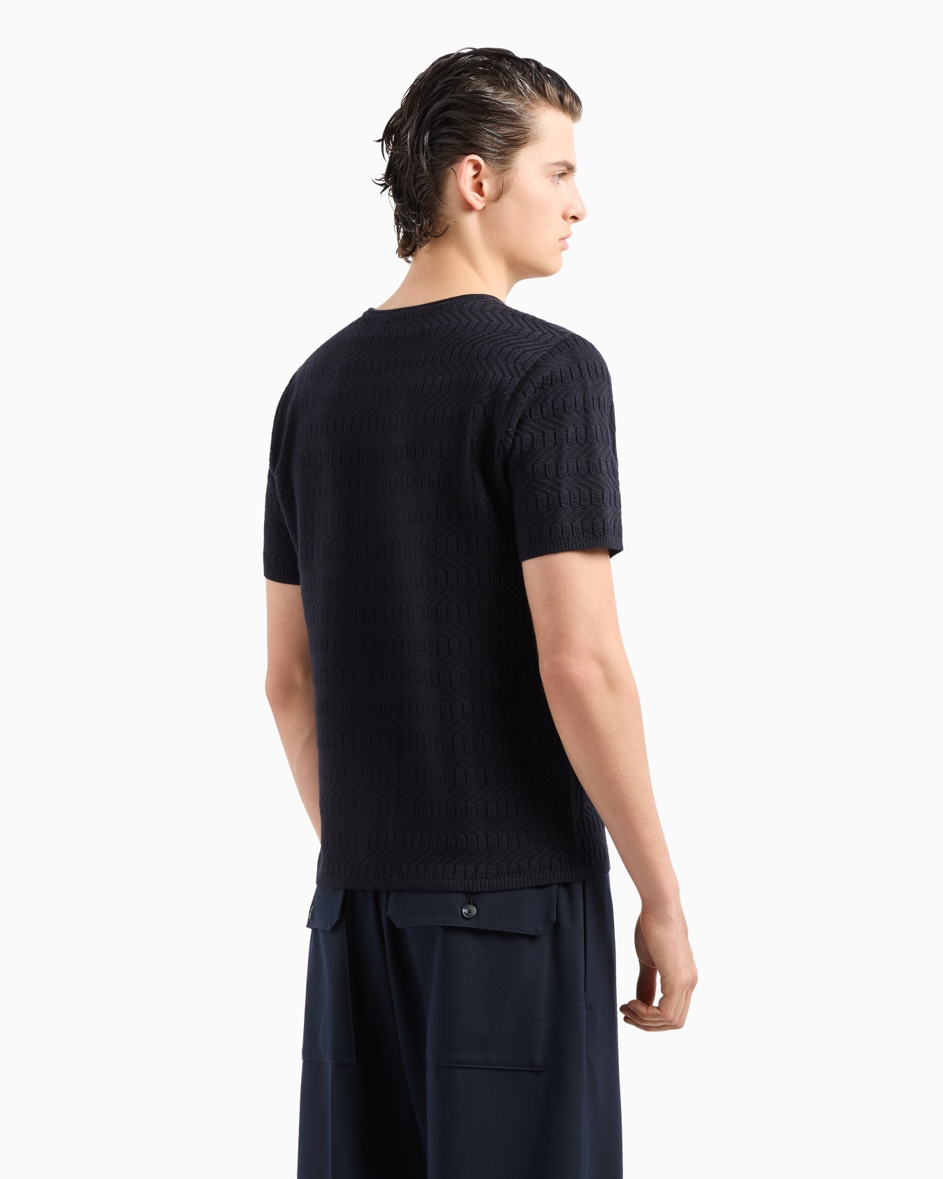 Icon Pullover mit Rundhalsausschnitt aus Jacquard-Schurwolle mit optischem zweifarbigem Motiv Folie 2