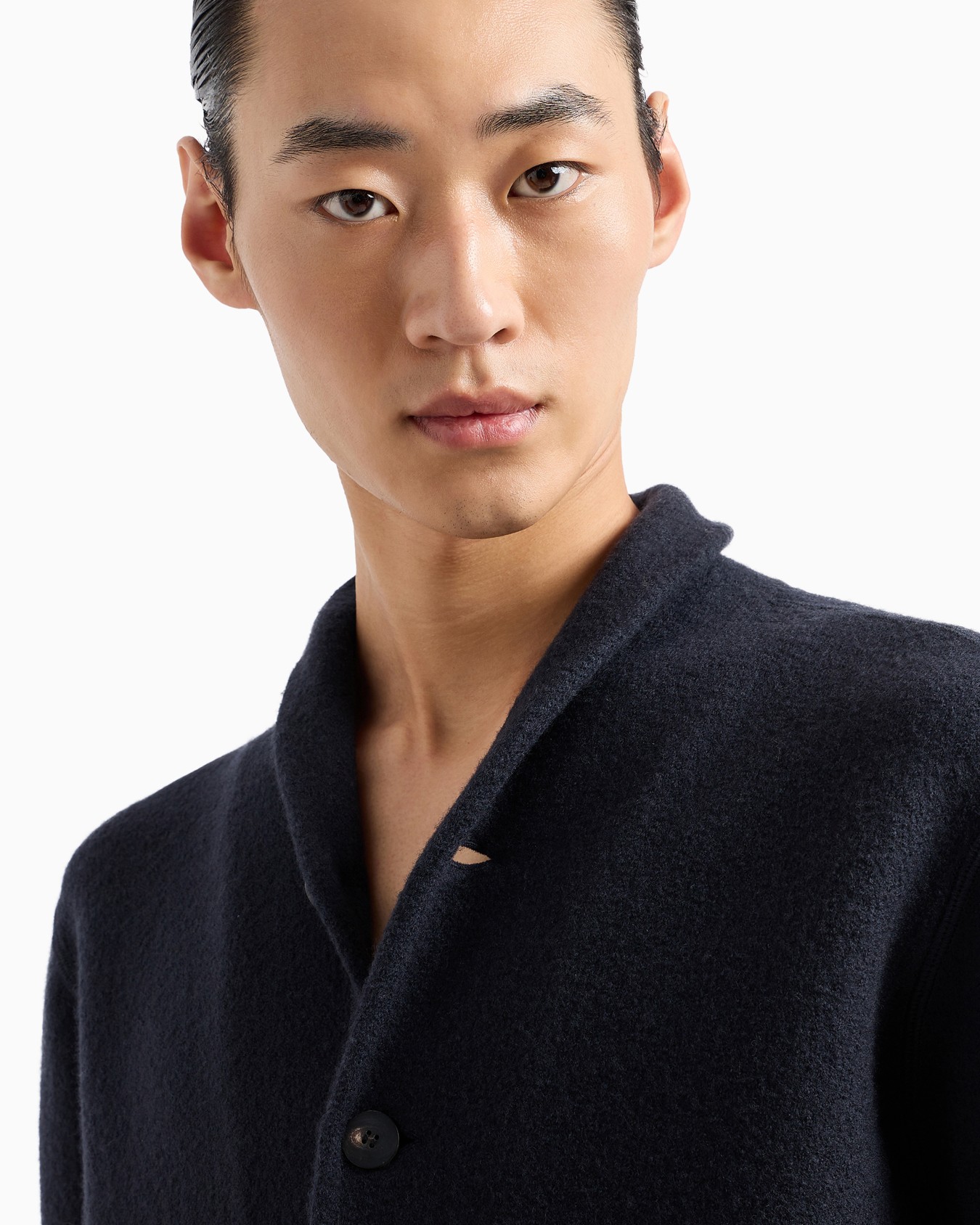 Icon plain-knit virgin-wool jacket Slide 5