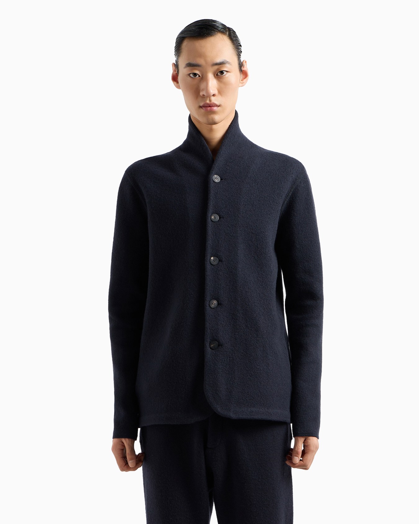 Icon plain-knit virgin-wool jacket Slide 2