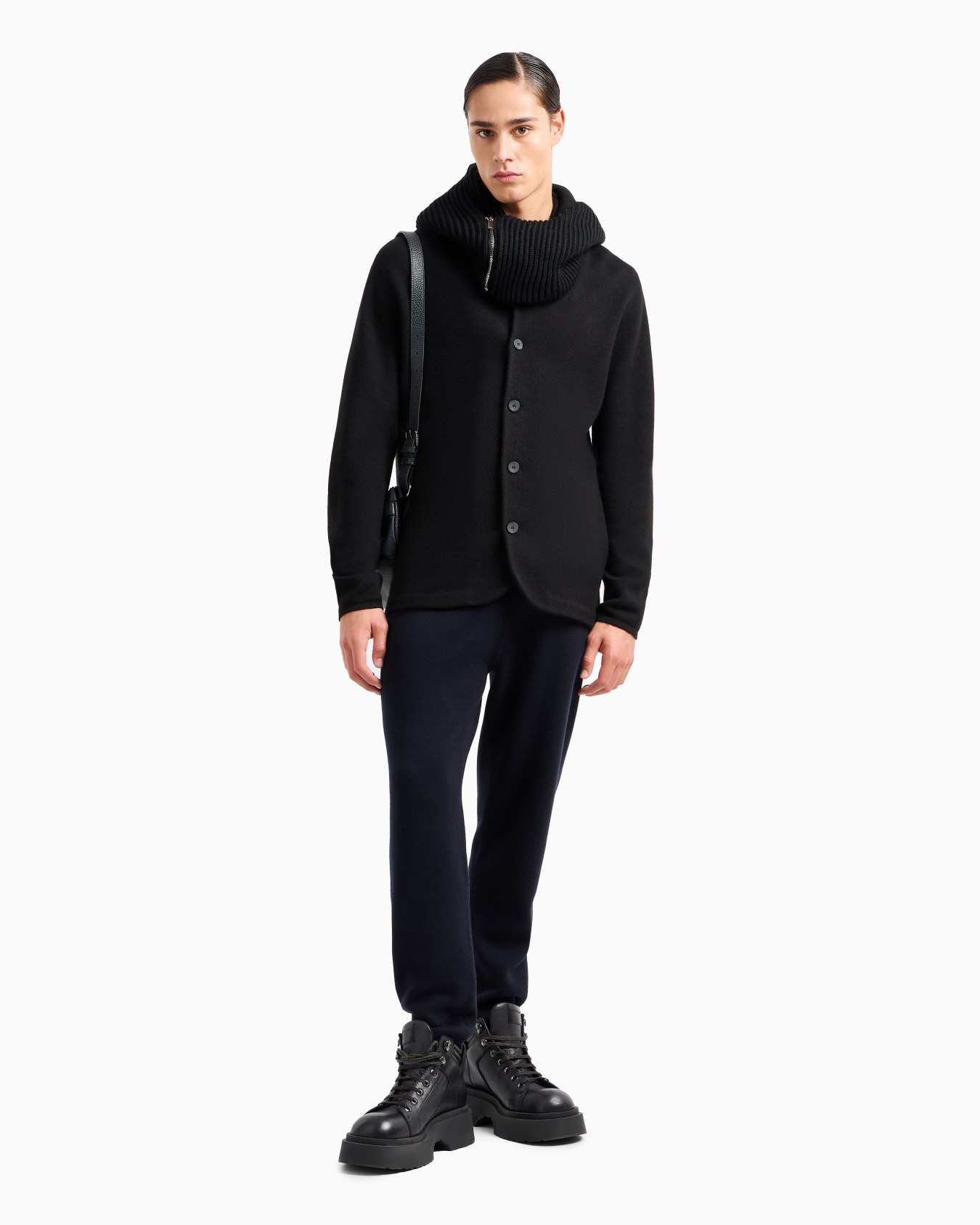 Icon plain-knit virgin-wool jacket Slide 4