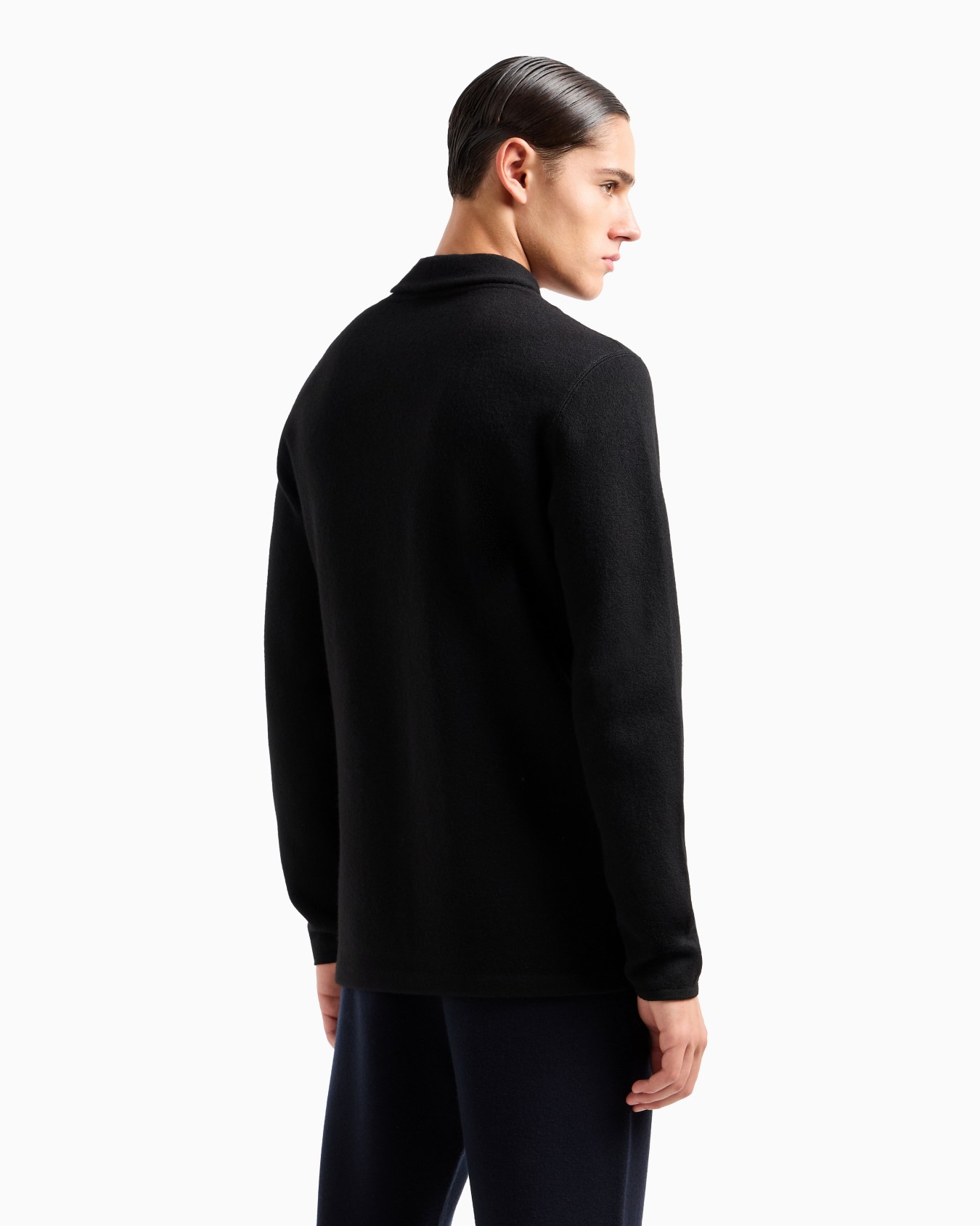 Icon plain-knit virgin-wool jacket Slide 3