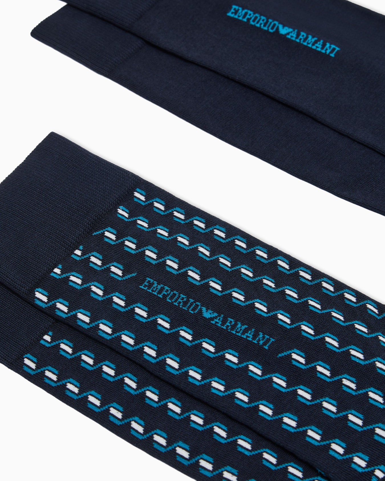 Two-pack short socks with ribbed cuffs and graphic pattern 슬라이드 1