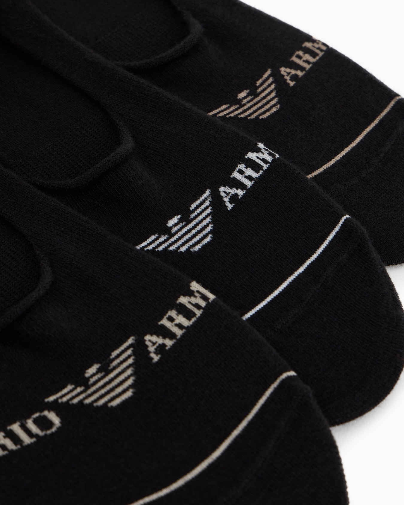 Three-pack of trainer socks with jacquard Emporio Armani logo Slide 1