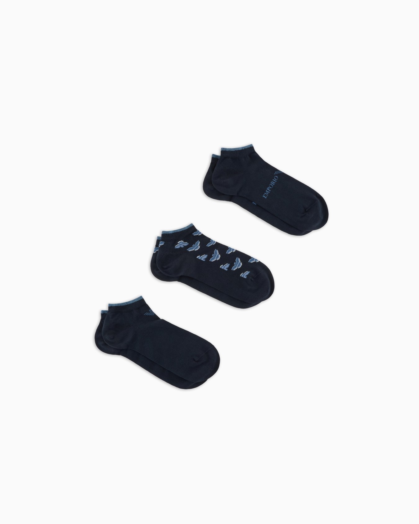 Gift pack of 3 ankle socks with jacquard logo Slide 0