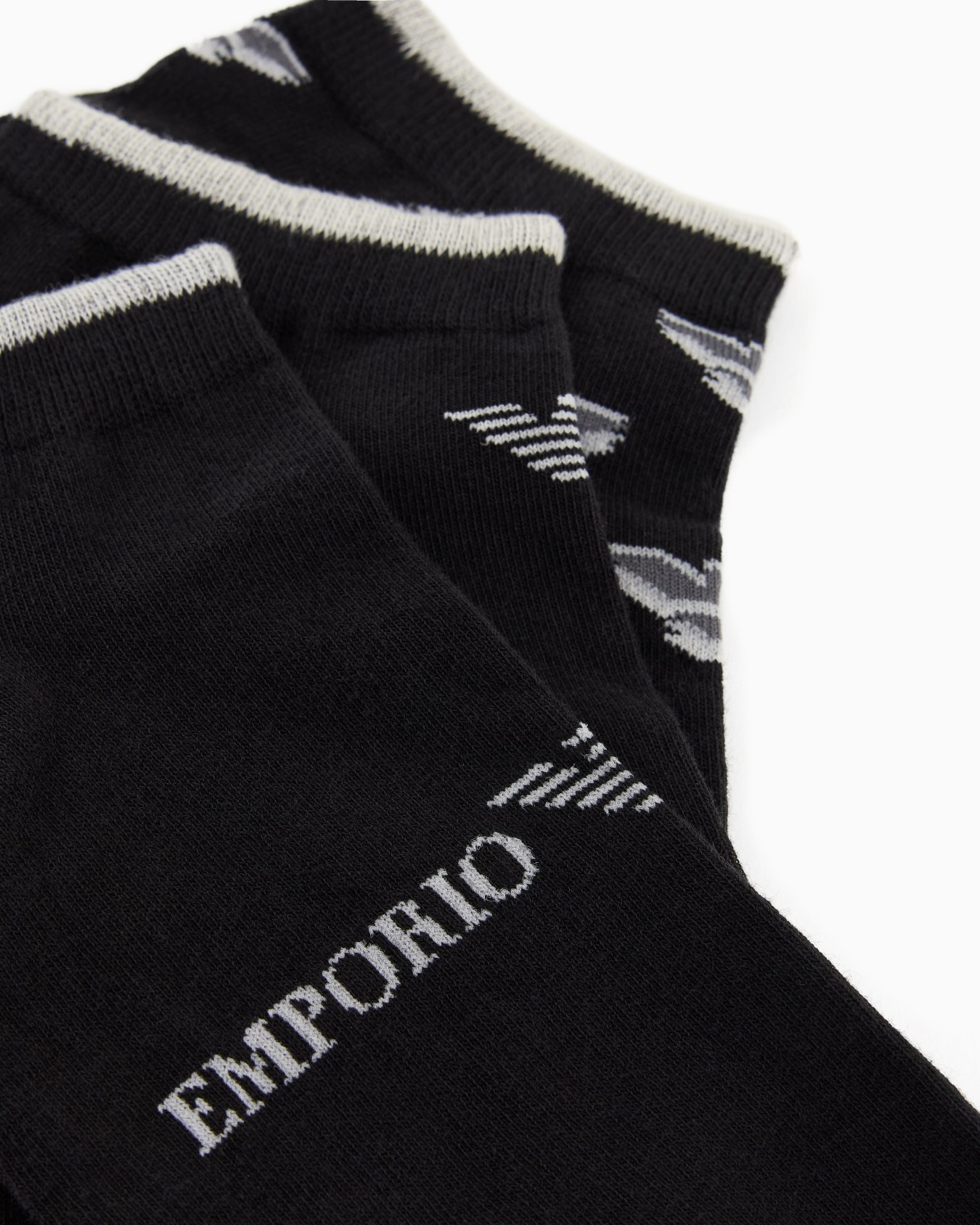Gift pack of 3 ankle socks with jacquard logo Slide 1