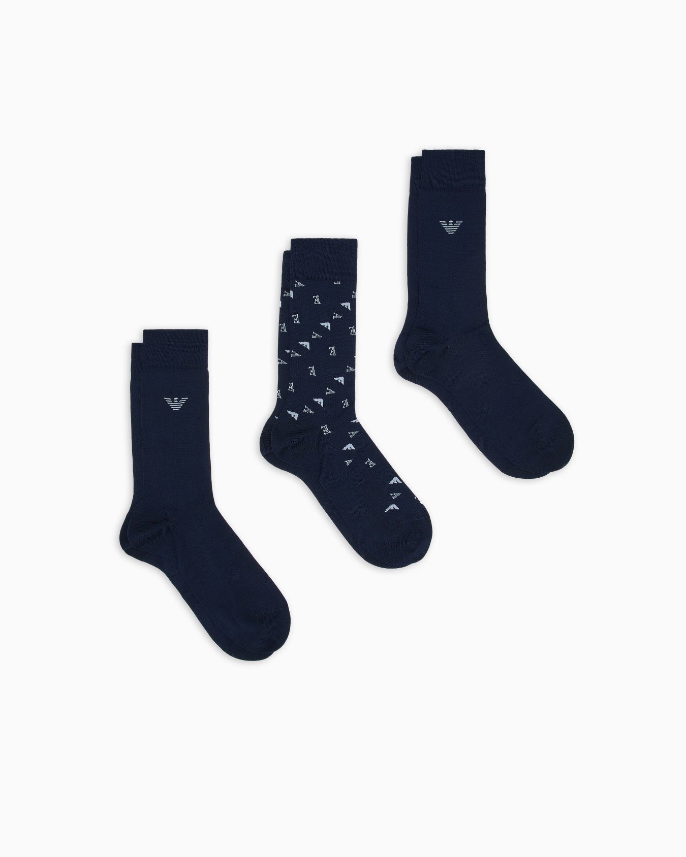 Three-pack of mercerised cotton socks with a jacquard pattern Slide 0