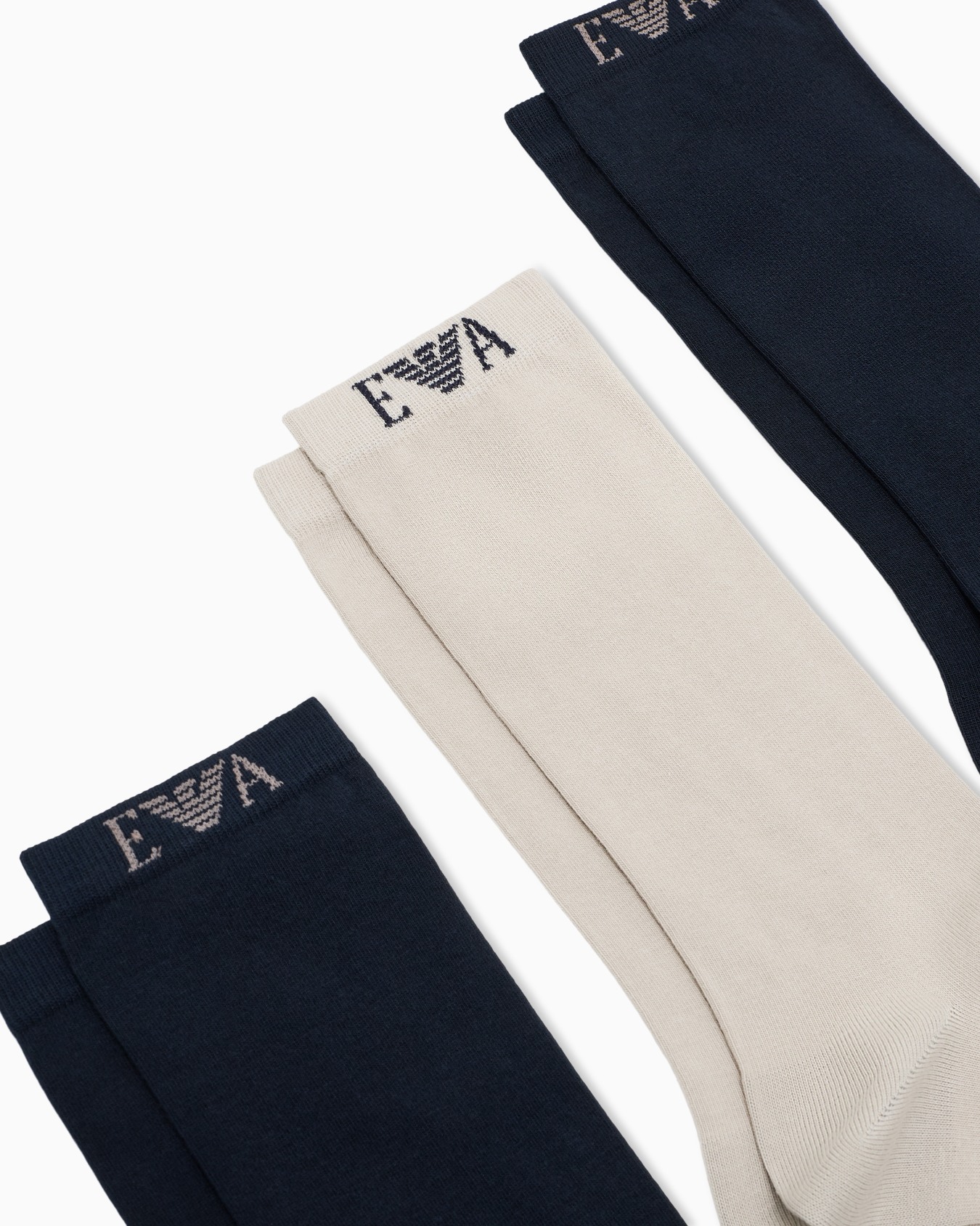 Three-pack of short cotton socks with a monogram logo band Slide 1