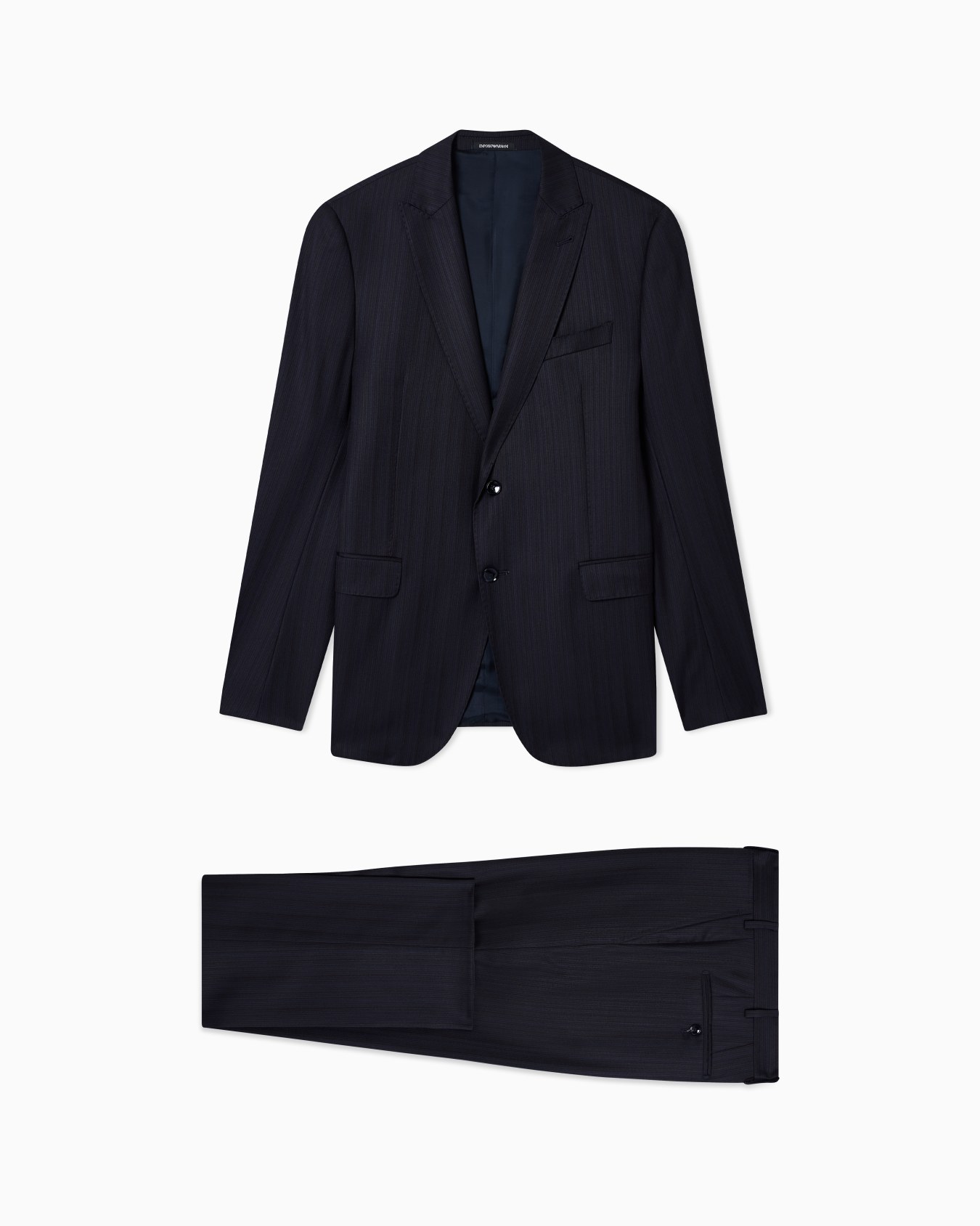 Single-breasted suit in tone-on-tone striped cool wool Slide 0