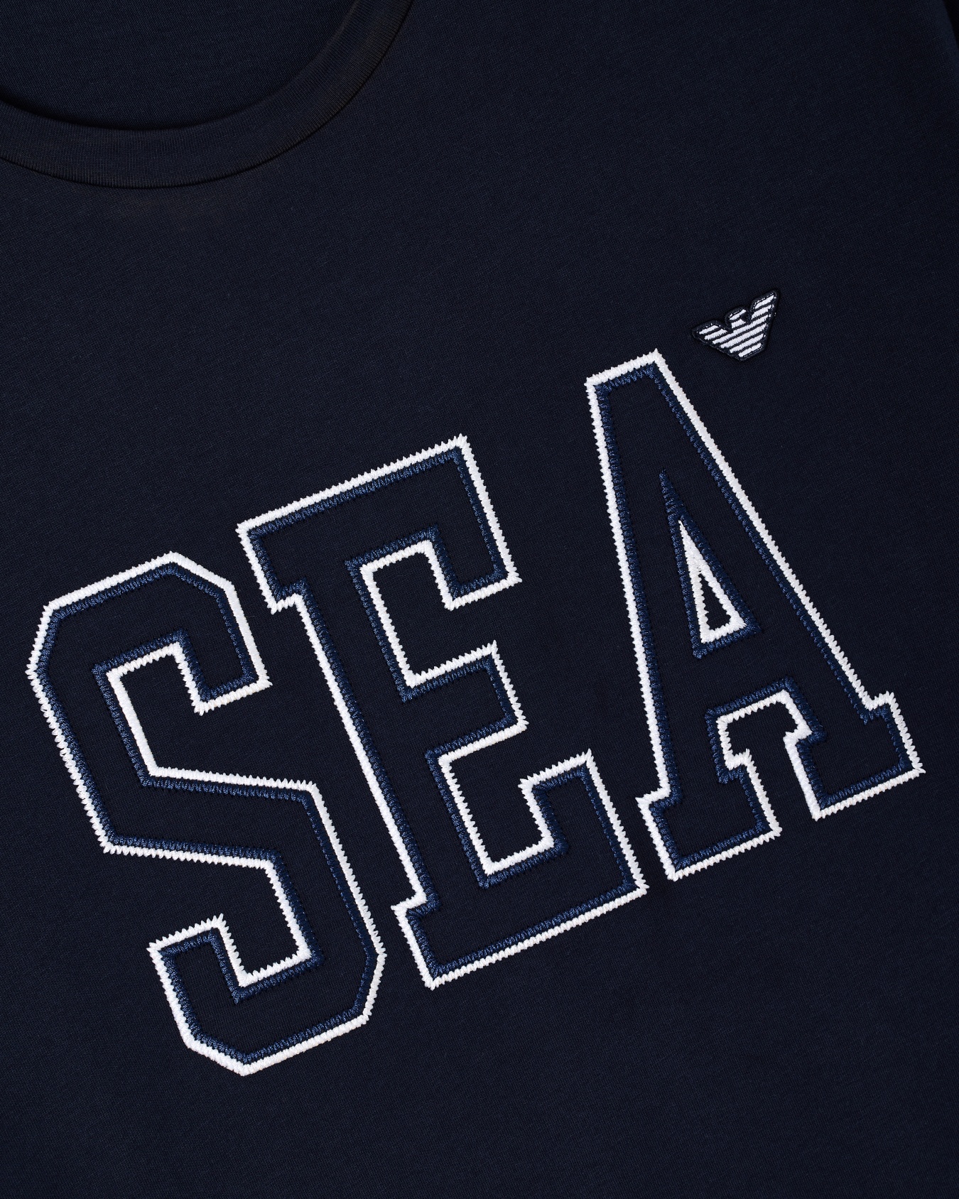 Sea embroidery beachwear T-shirt in jersey Slide 3
