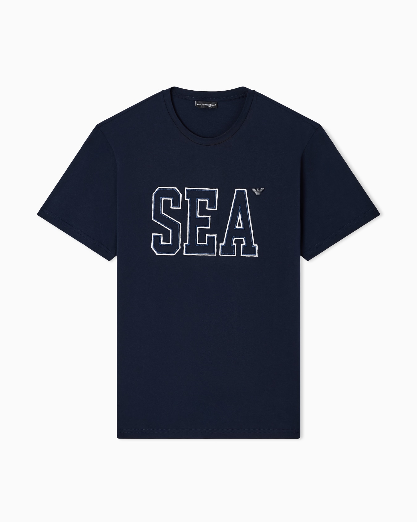 Sea embroidery beachwear T-shirt in jersey Slide 0