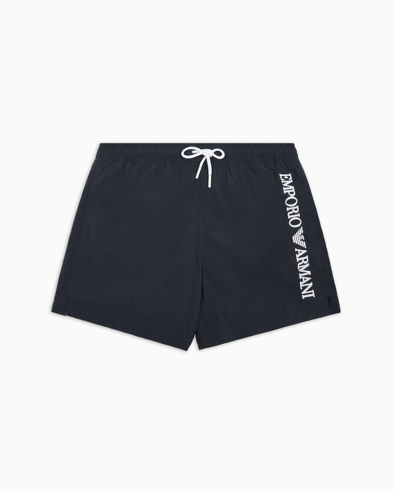 Swim shorts with vertical logo embroidery Slide 0
