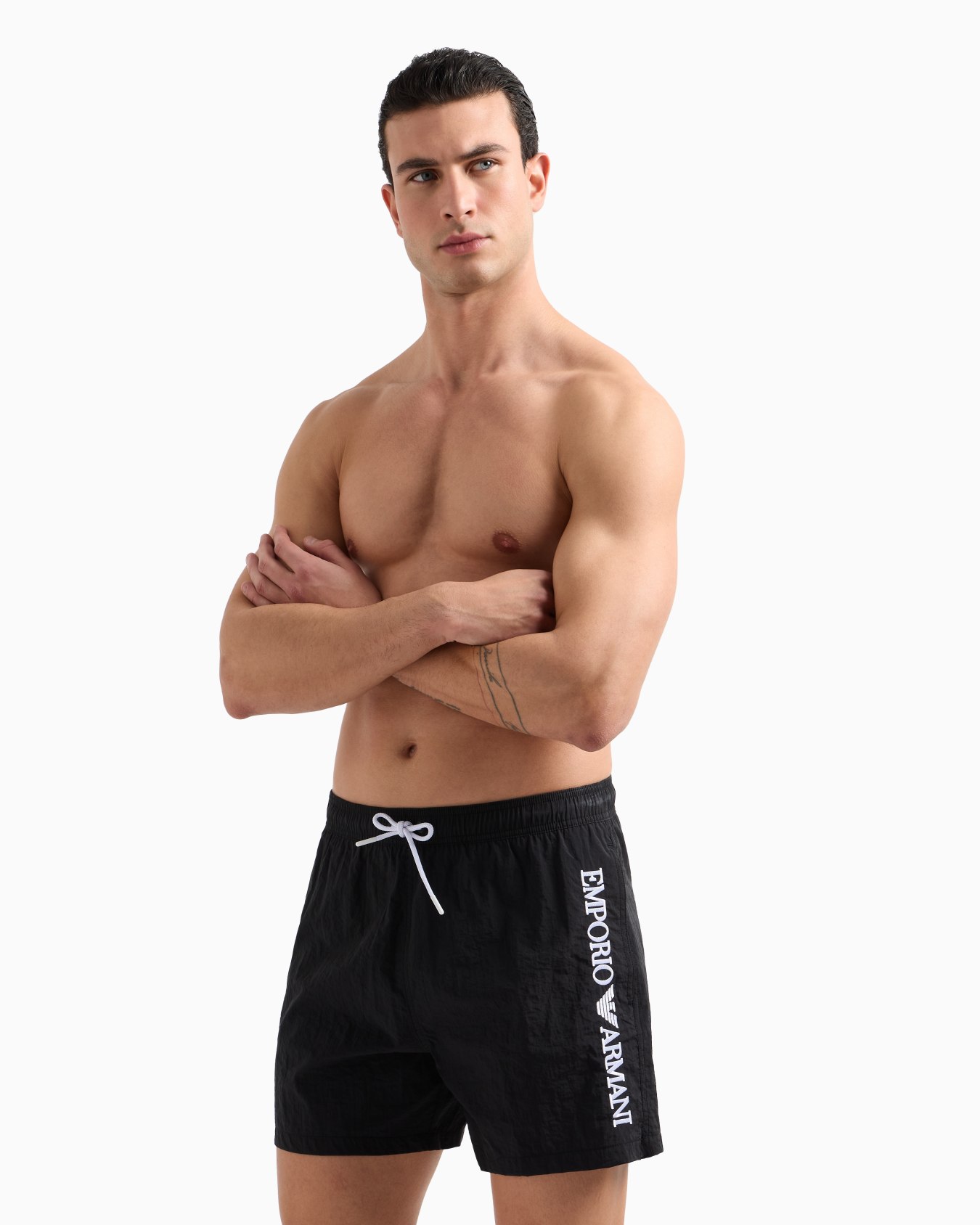 Short de bain avec broderie logo verticale Diapositive 1