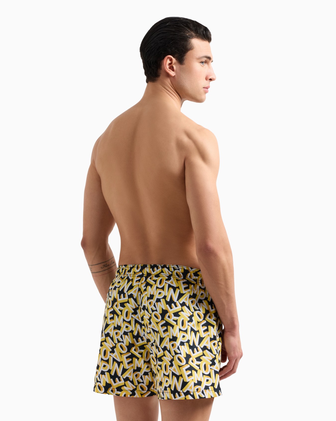 Short de bain avec grande inscription all over Diapositive 2