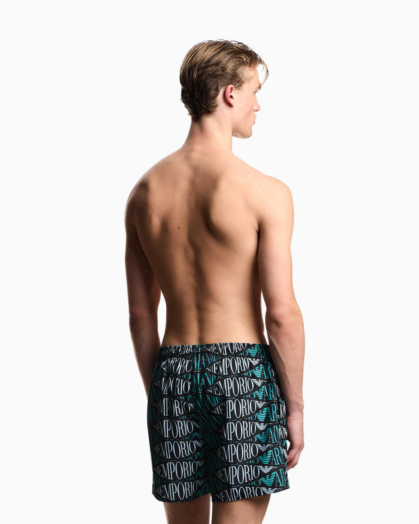 Swim shorts with all-over logo Slide 2