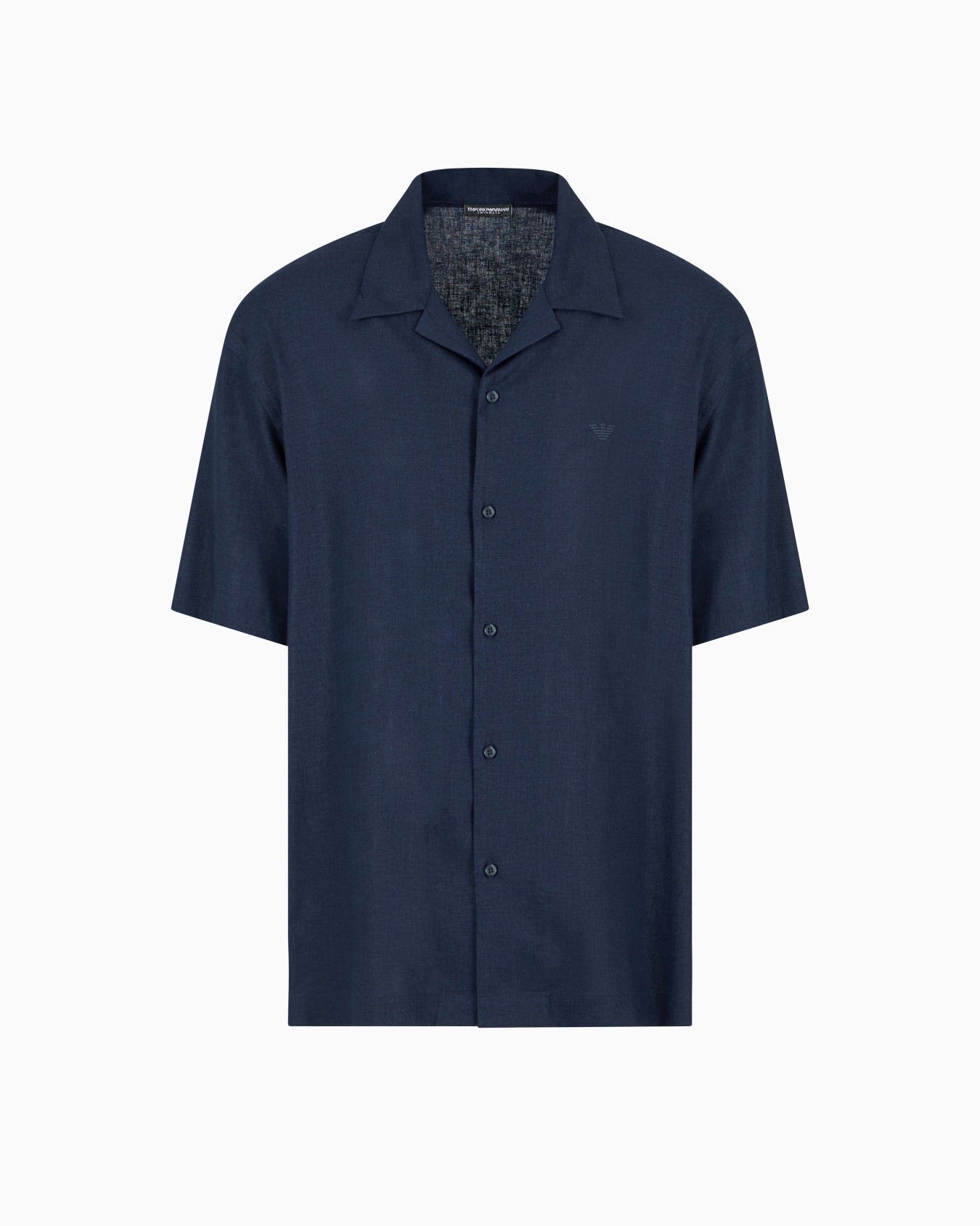 Linen-blend beachwear shirt Slide 0