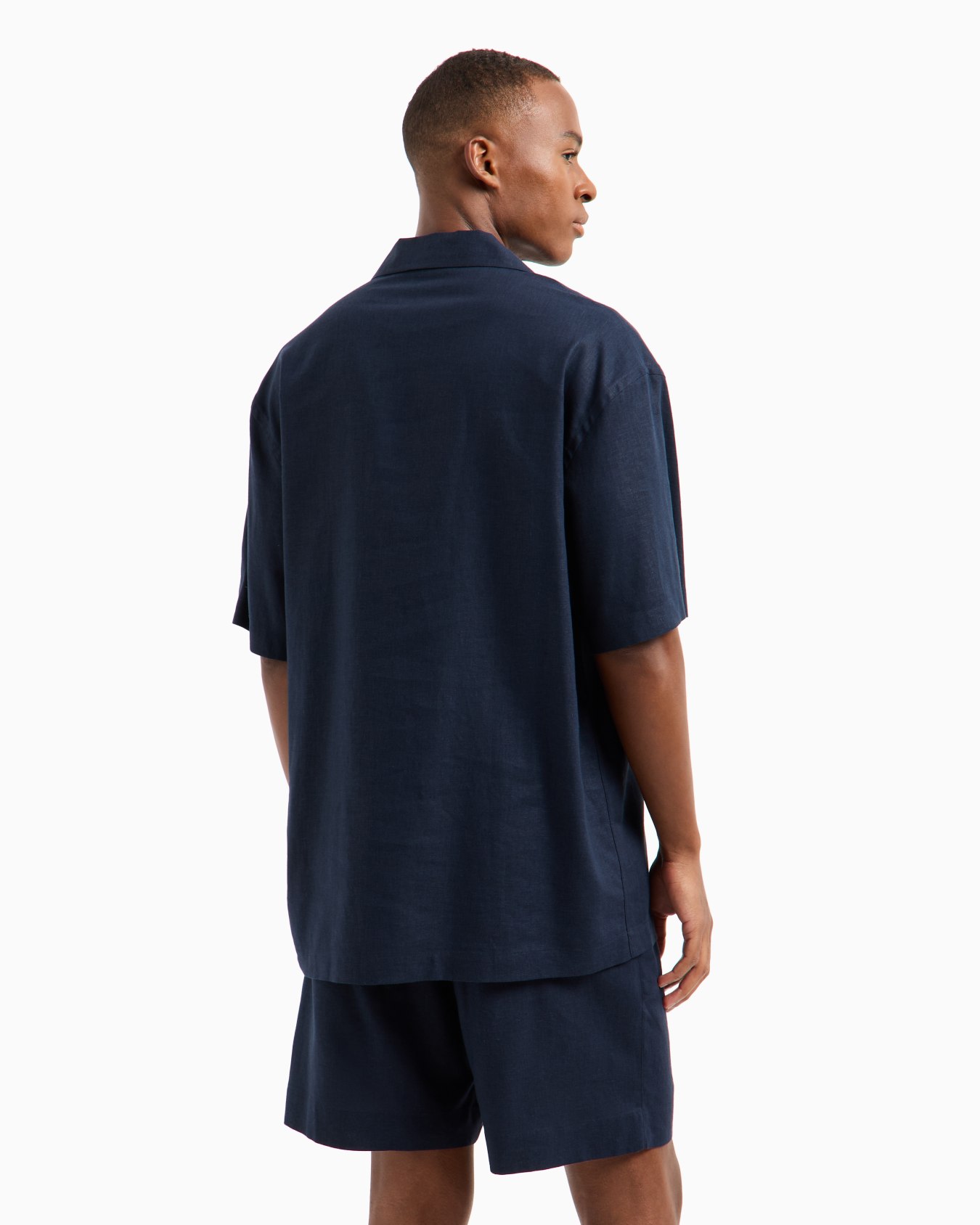 Linen-blend beachwear shirt Slide 2