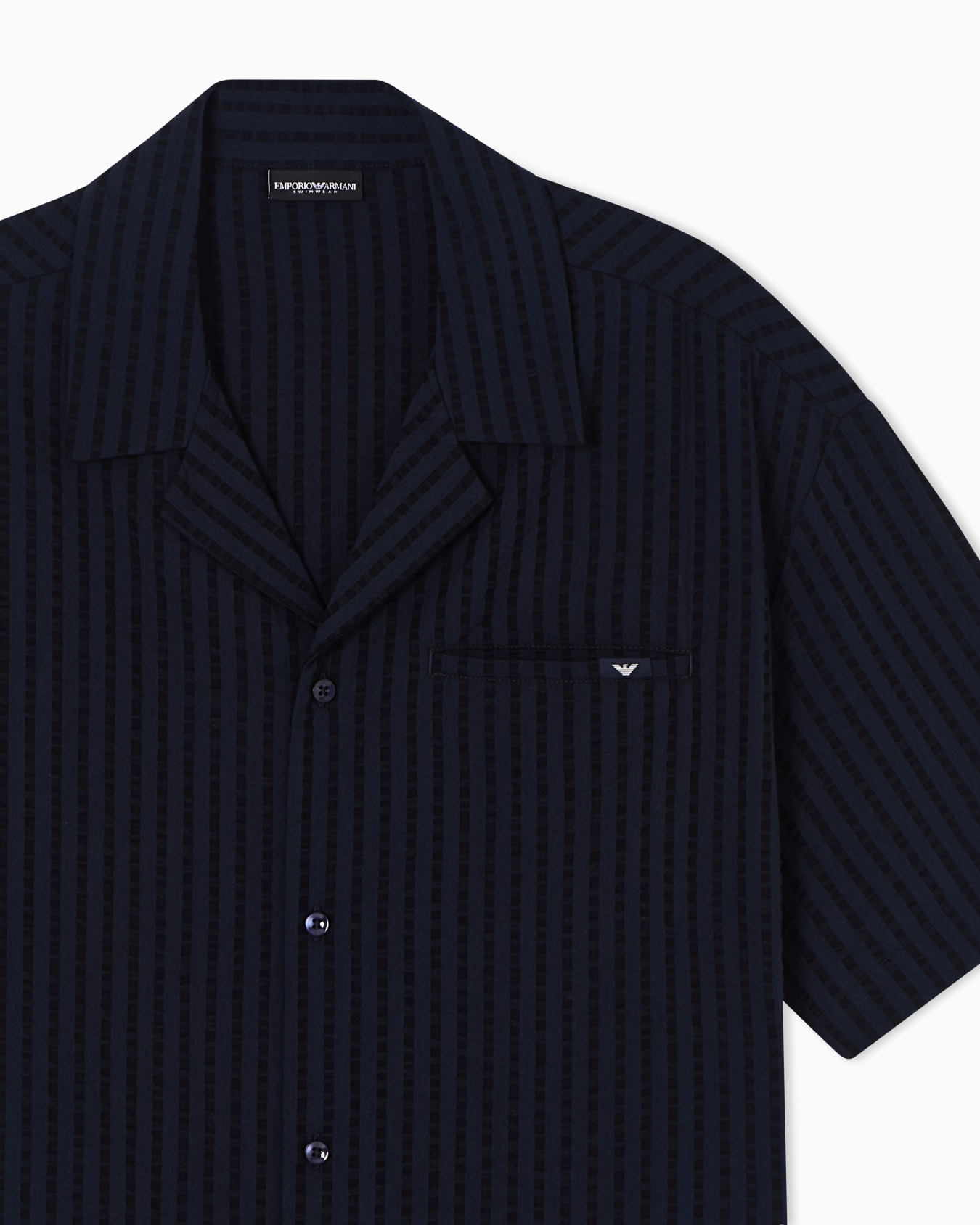 Beachwear shirt in Lyocell blend seersucker Slide 3