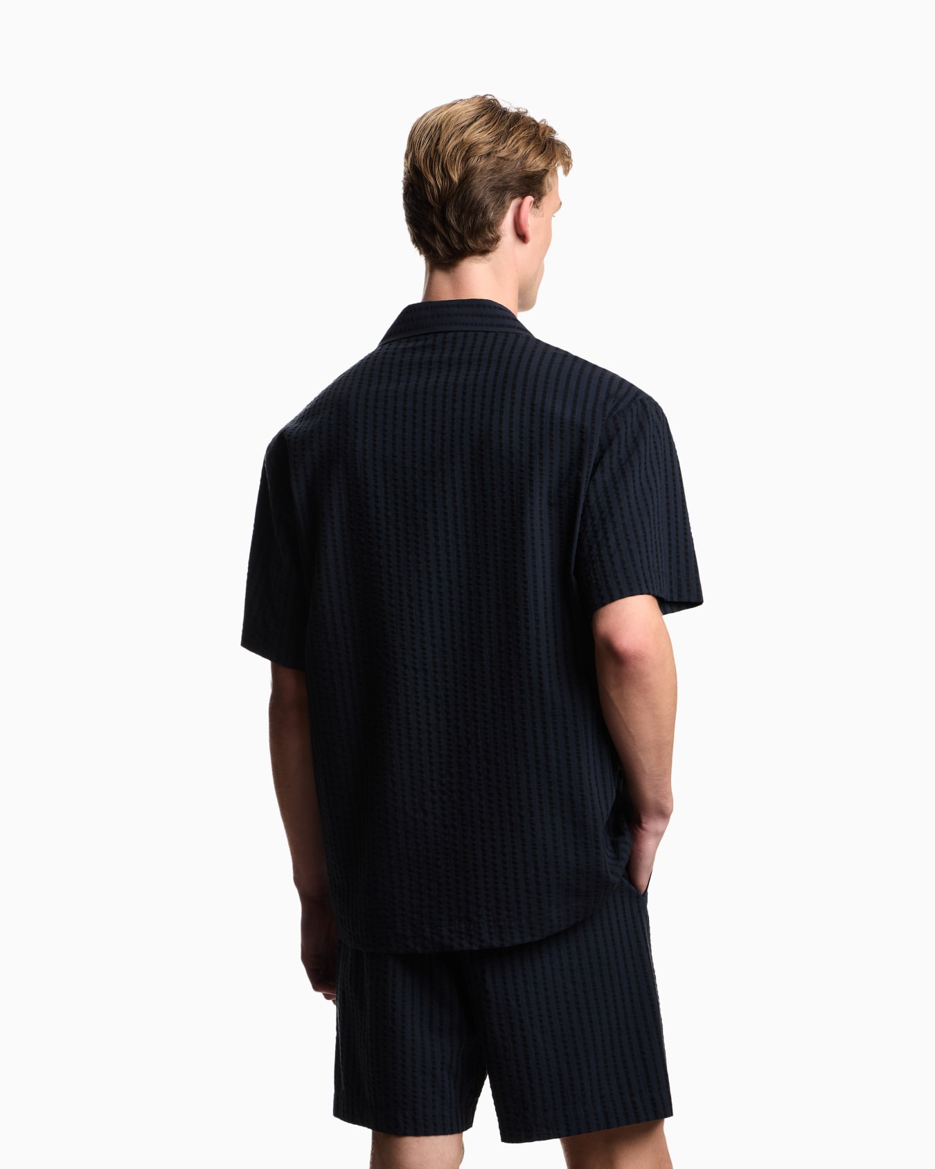 Beachwear shirt in Lyocell blend seersucker Slide 2