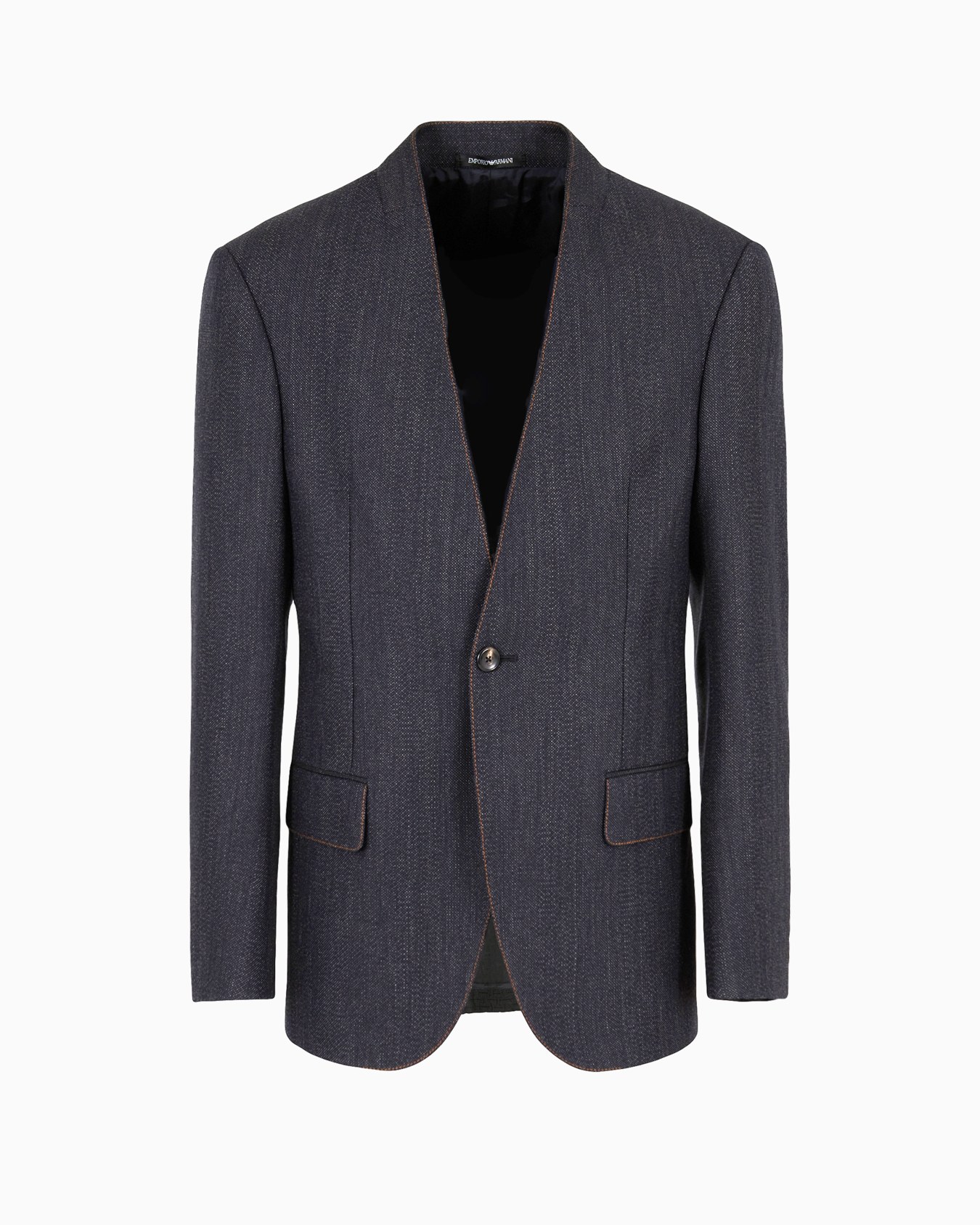 Mouliné wool-blend chevron motif blazer Slide 0