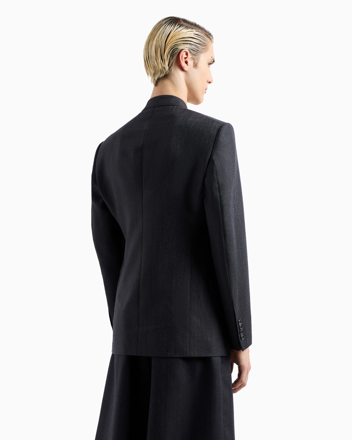 Mouliné wool-blend chevron motif blazer Slide 3