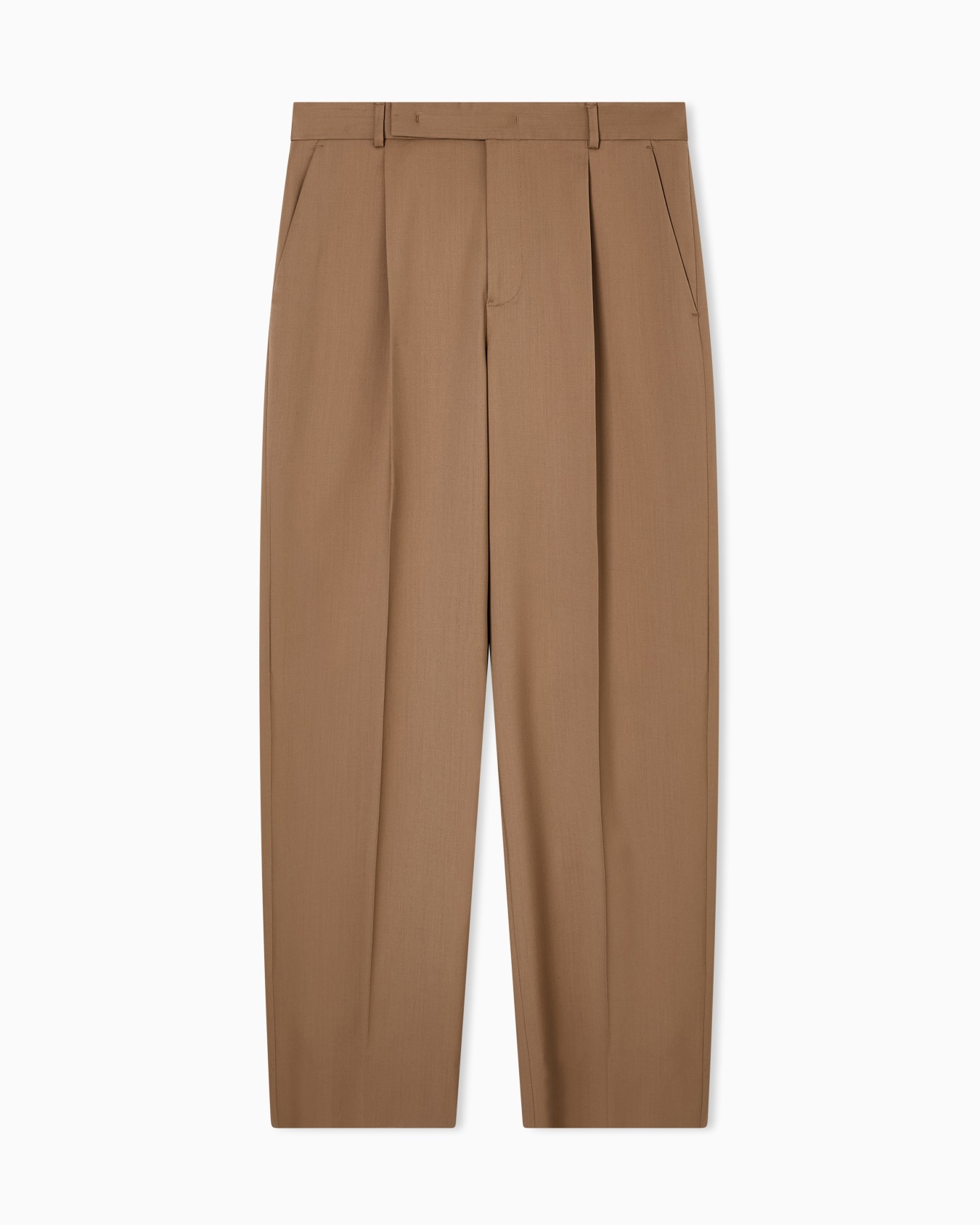 Icon タック入りパンツ バージンウール ストレッチサージ スライドする 0