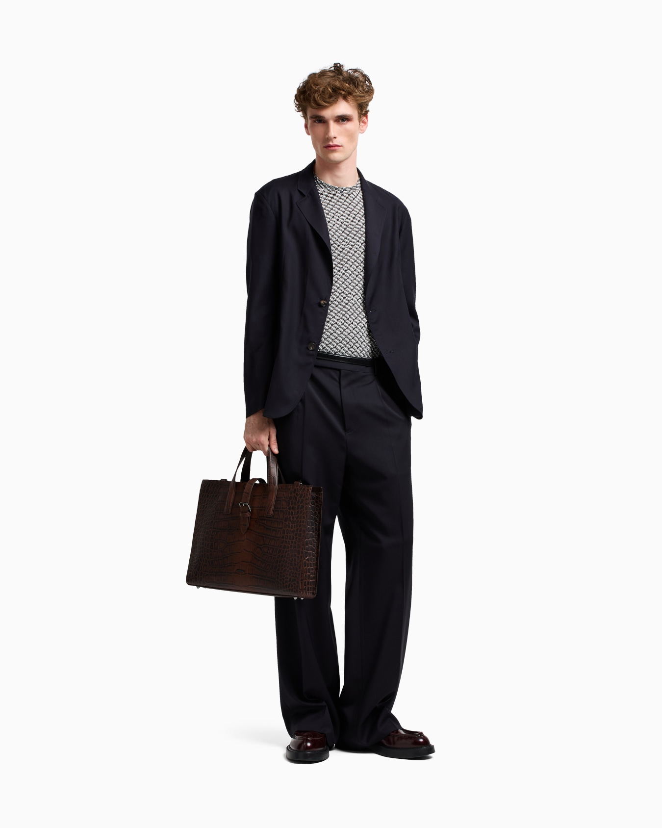 Pantalon à pinces en sergé stretch de laine vierge Icon Diapositive 2
