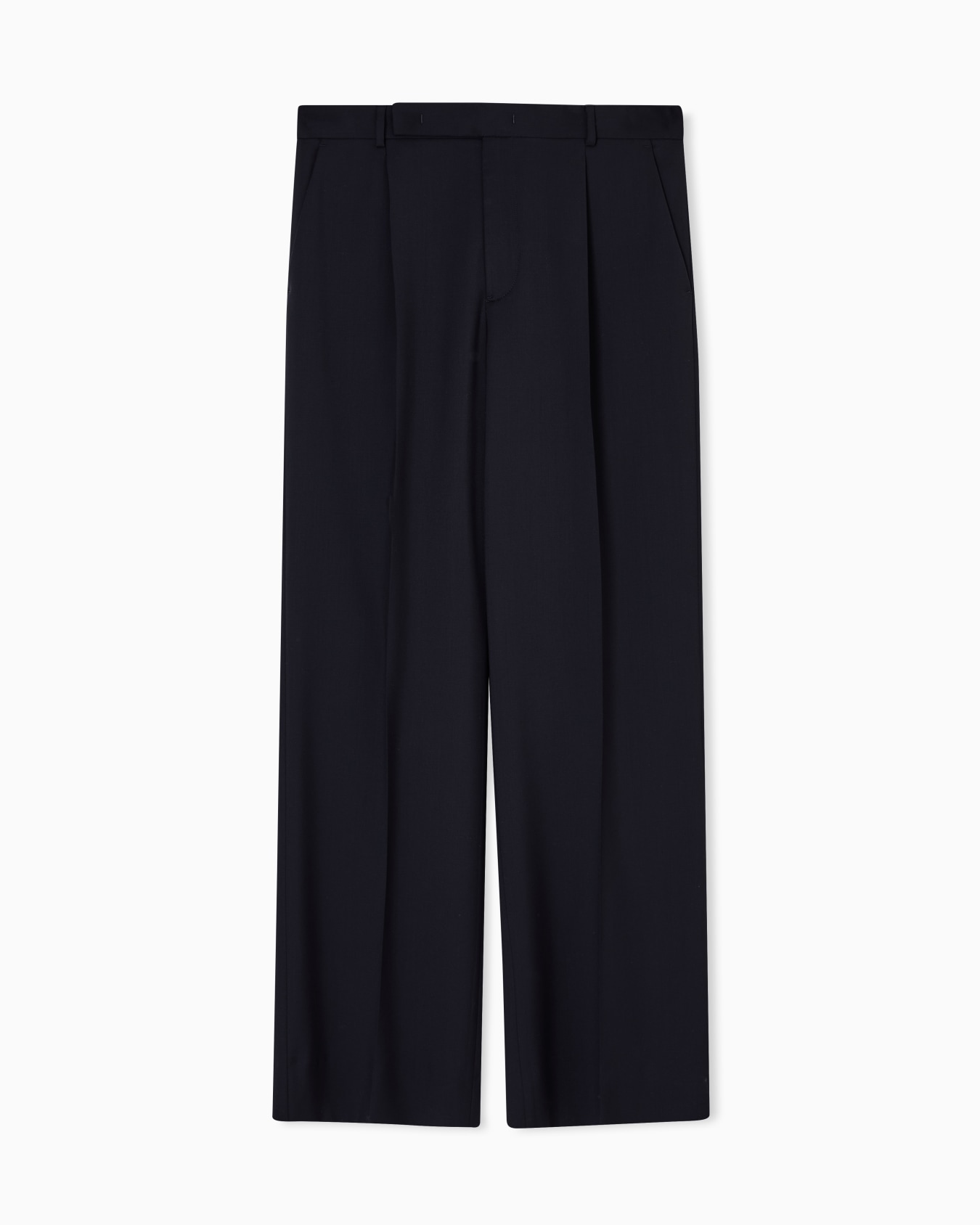 Pantalon à pinces en sergé stretch de laine vierge Icon Diapositive 0