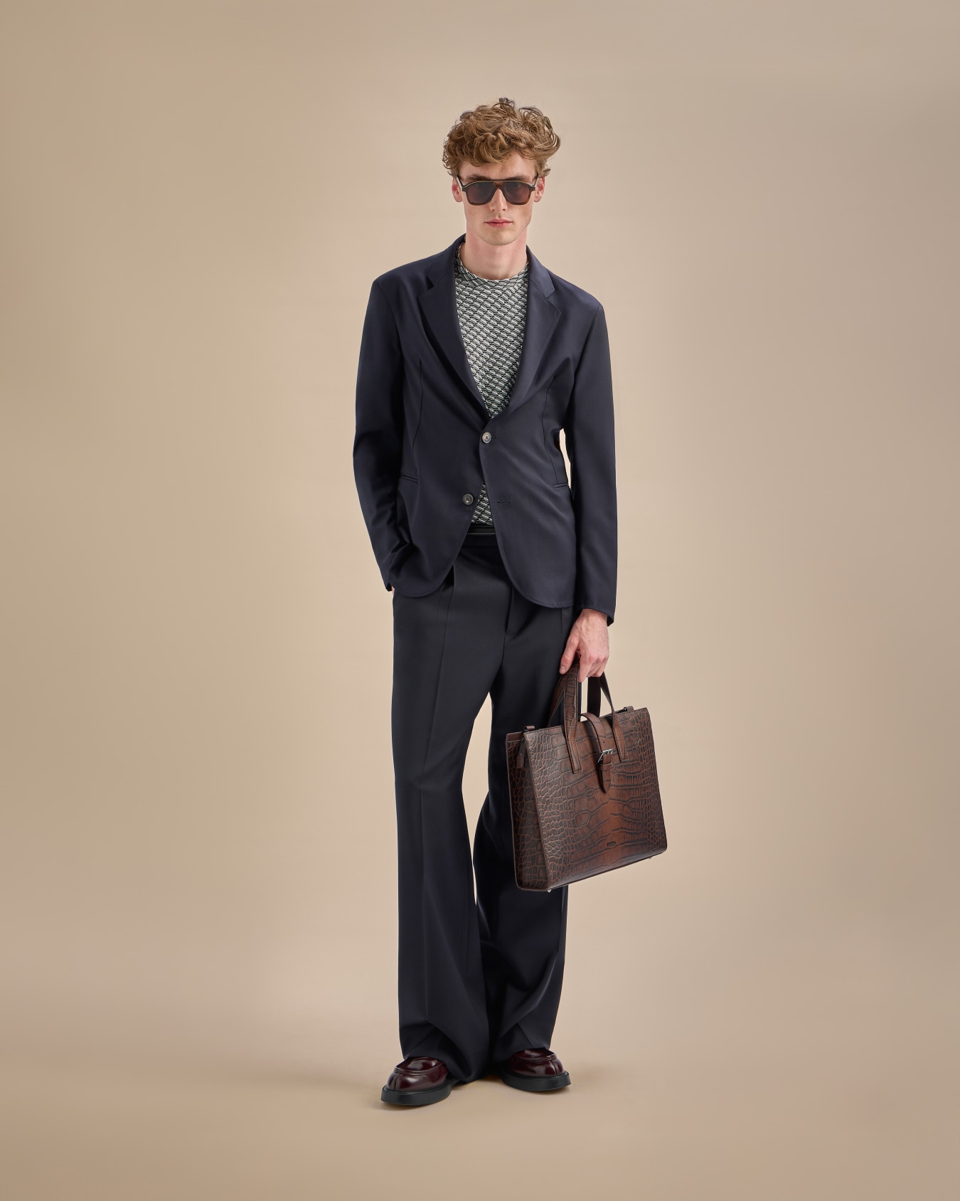 Pantalon à pinces en sergé stretch de laine vierge Icon Diapositive 6