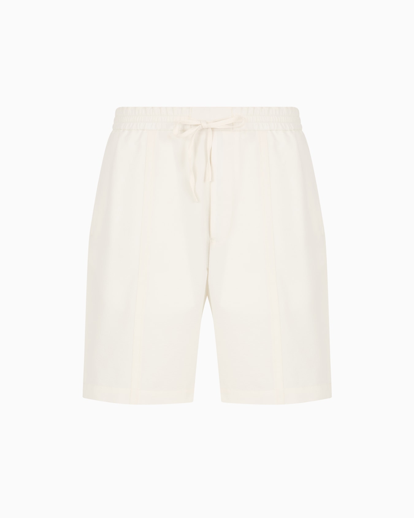 Ultra-light technical seersucker Bermuda shorts with drawstring Slide 0