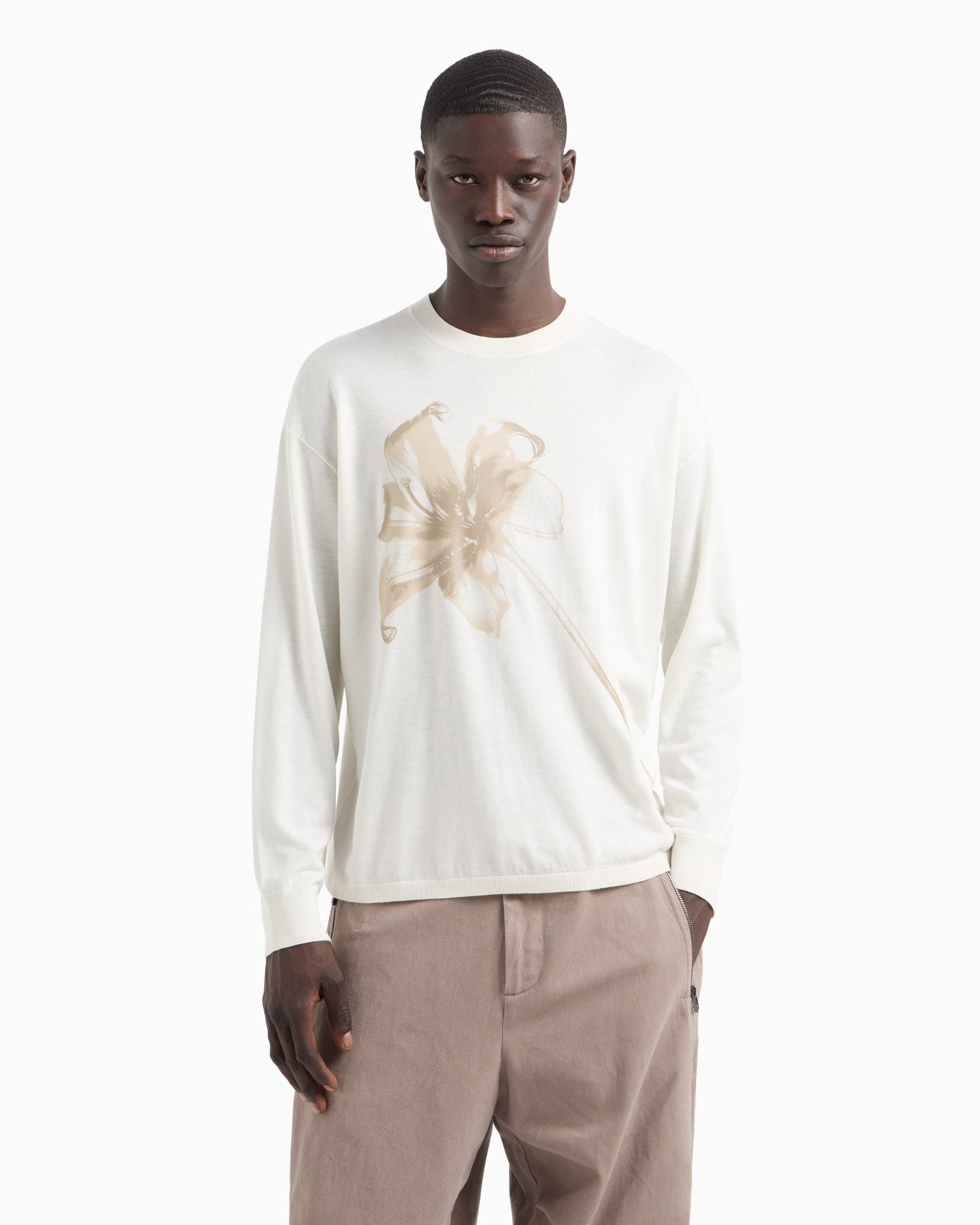ASV wool-Lyocell blend jumper with flower print Slide 4