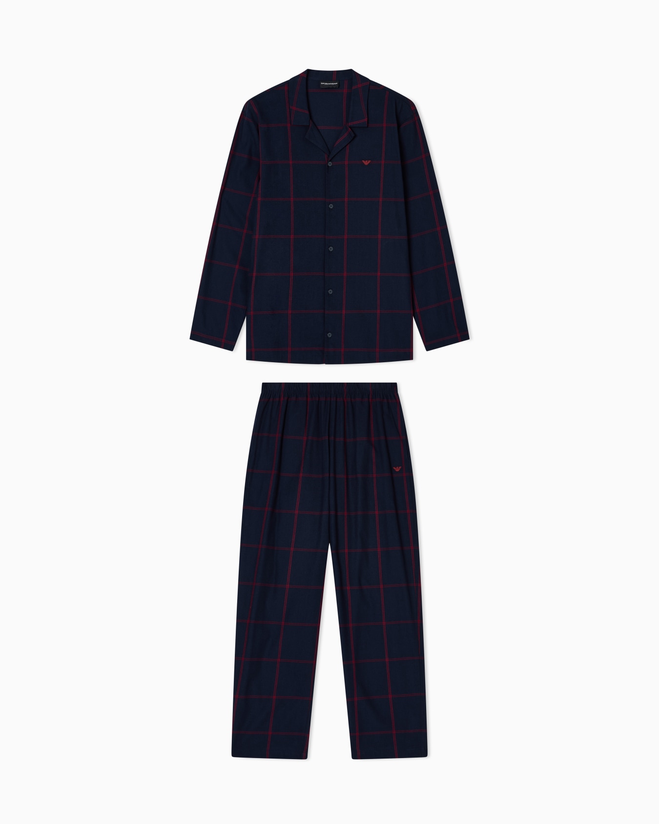 ASV tartan motif flannel pyjamas with lapels Slide 0