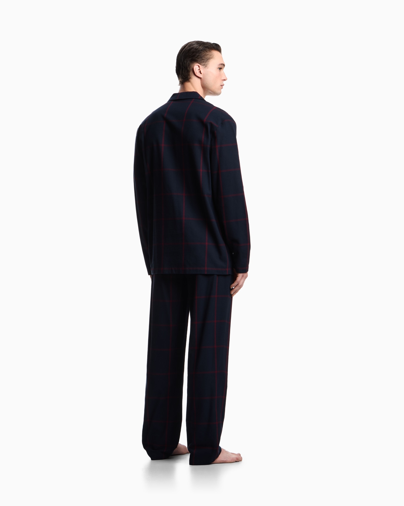 ASV tartan motif flannel pyjamas with lapels Slide 2