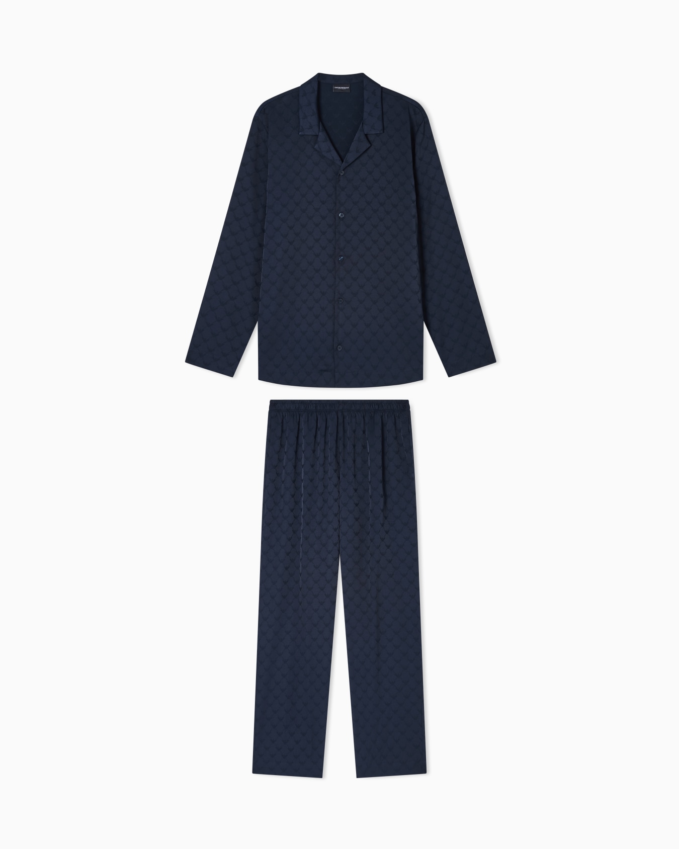 Pijama en tejido jacquard con monograma brillante Diapositiva 0