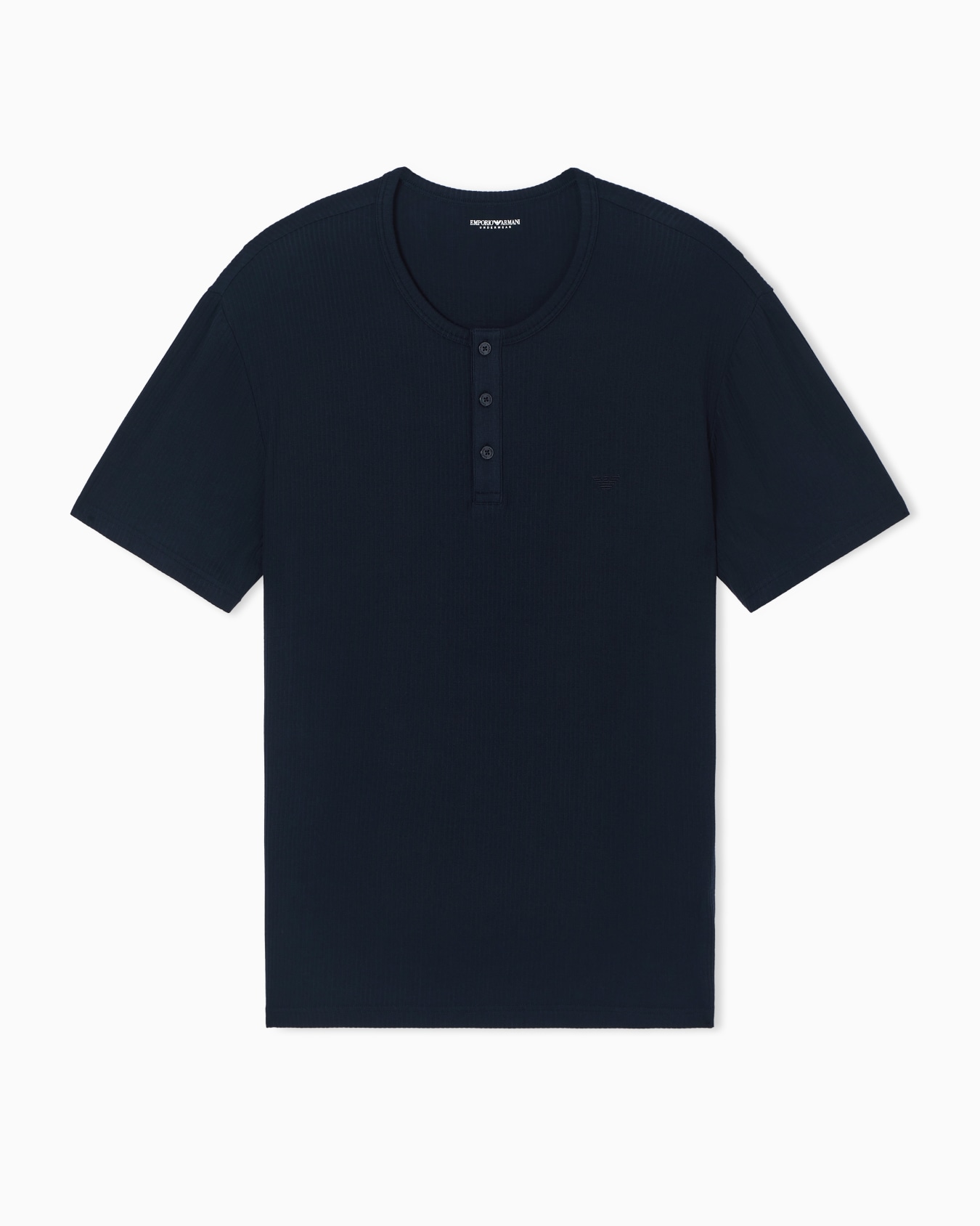 T-shirt de détente à col tunisien en jersey à fines côtes Diapositive 0