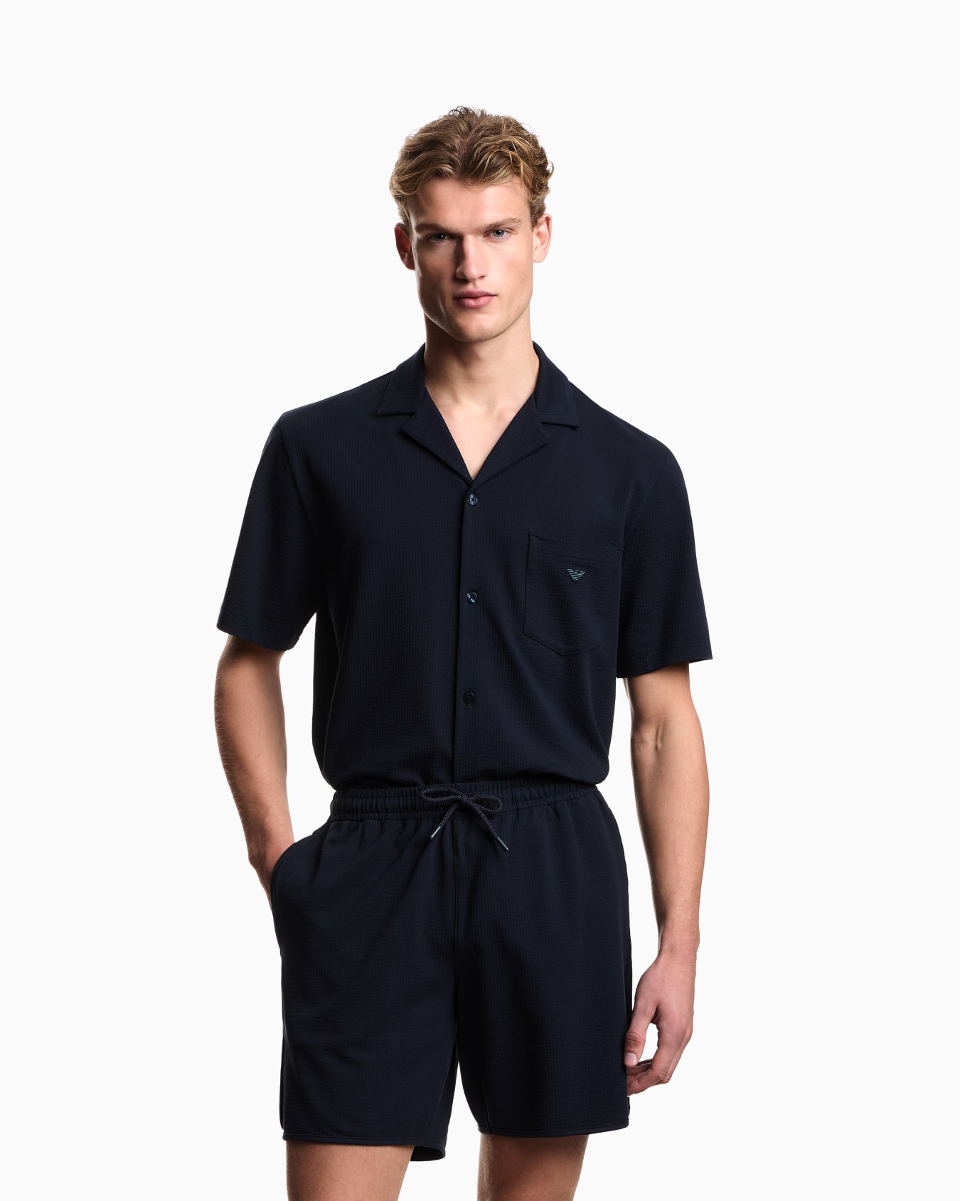 Bermuda loungewear in jersey seersucker Slide 1